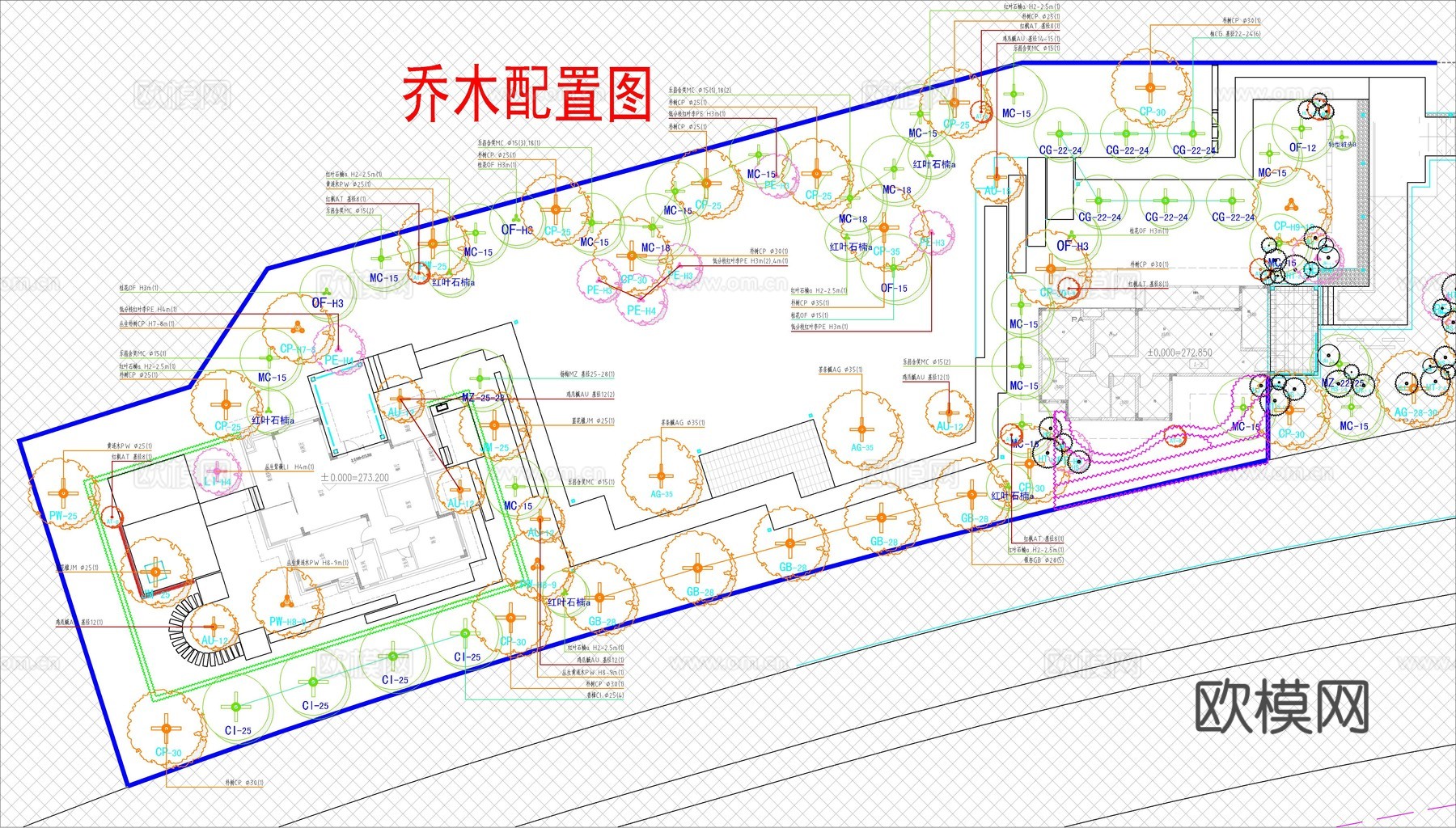 示范区植物配置cad施工图