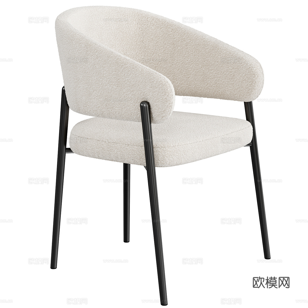现代意式布艺单椅3d模型