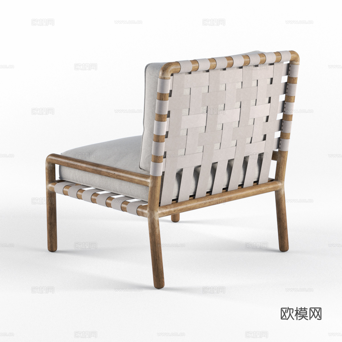 新中式藤编布艺休闲椅3d模型