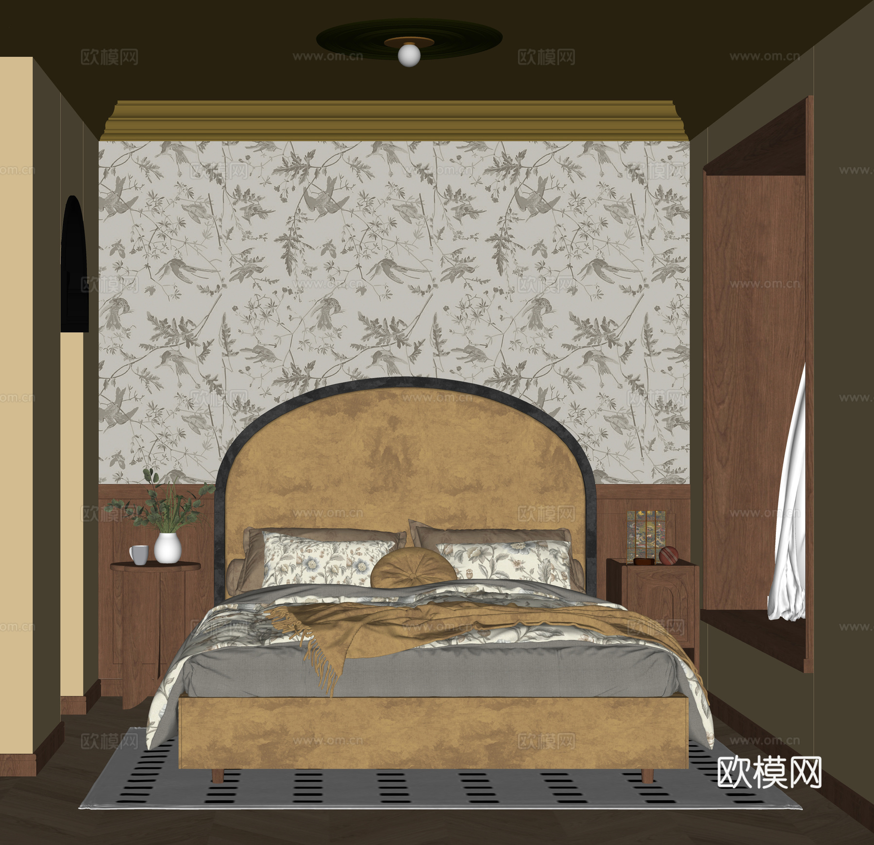 法式中古卧室su模型