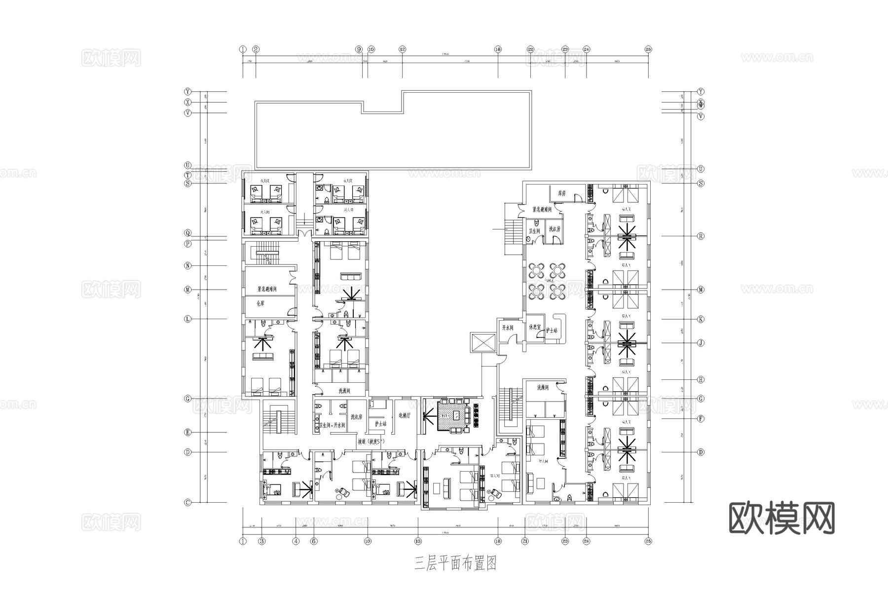 养老院 敬老院 福利院 社区养老服务中心 养老公寓 康复中心cad施工图