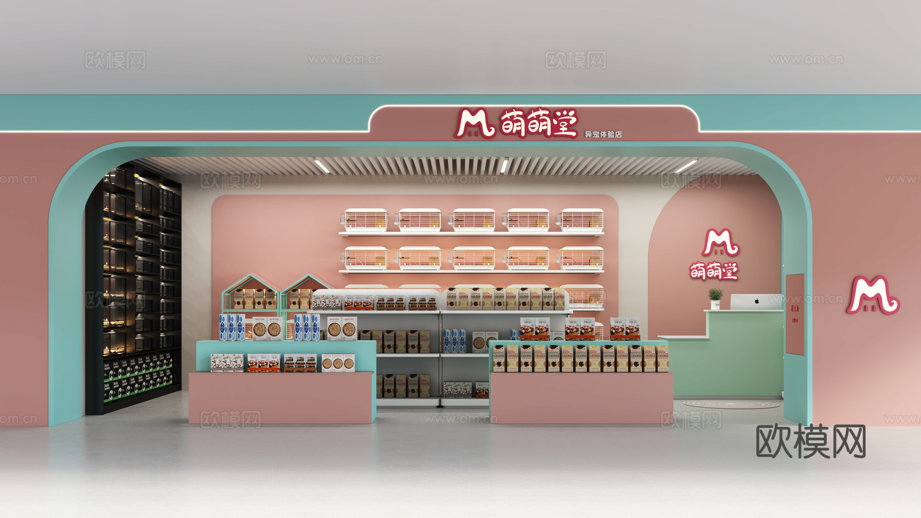 马卡龙风格宠物店施工图cad施工图