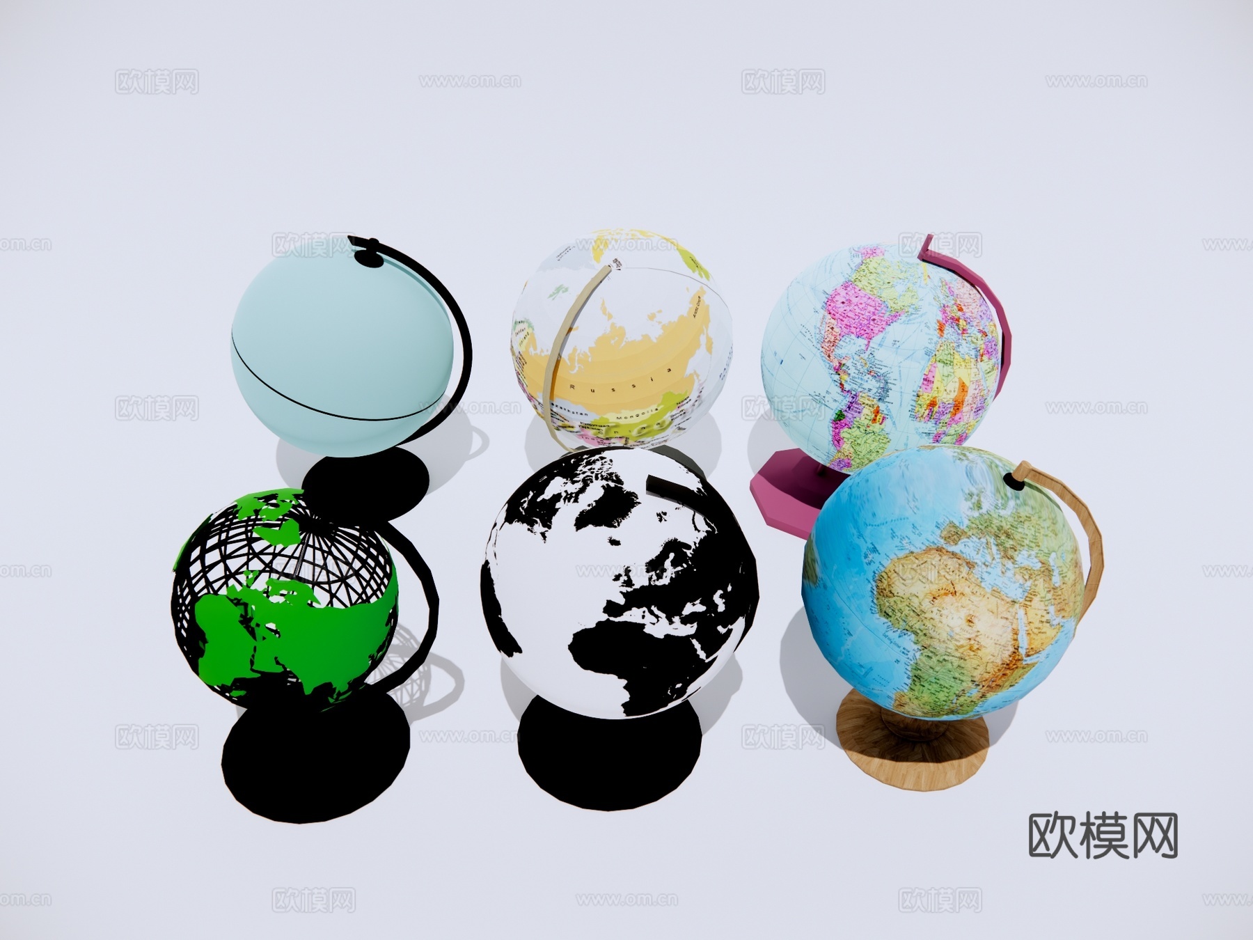 地球仪 世界地图su模型