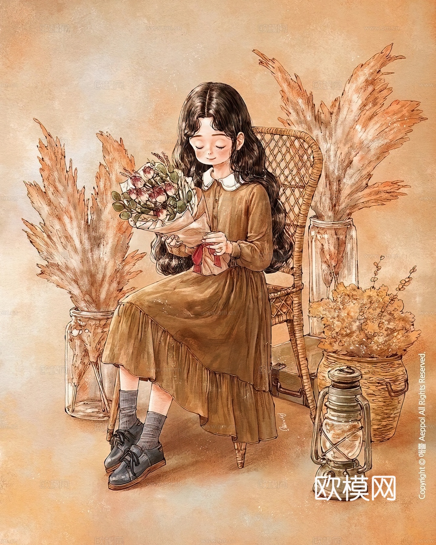 艺术挂画 挂画 装饰画 艺术画 水彩插画下载