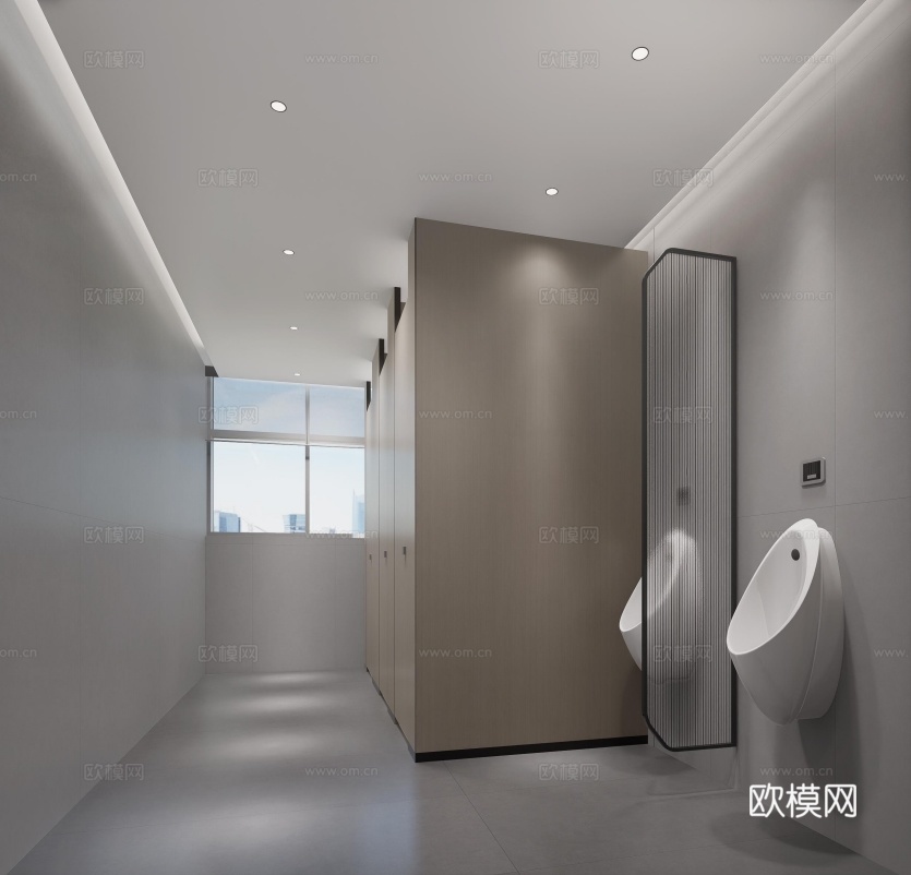 公共卫生间   洗手区   男女卫生间su模型
