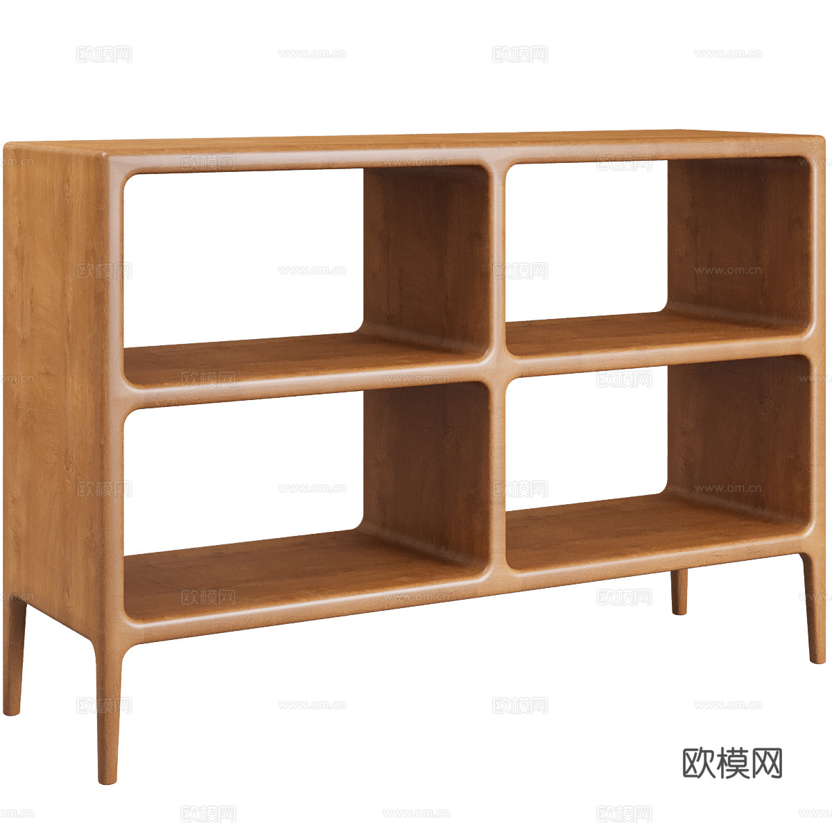 新中式原木书柜 边柜 茶柜3d模型