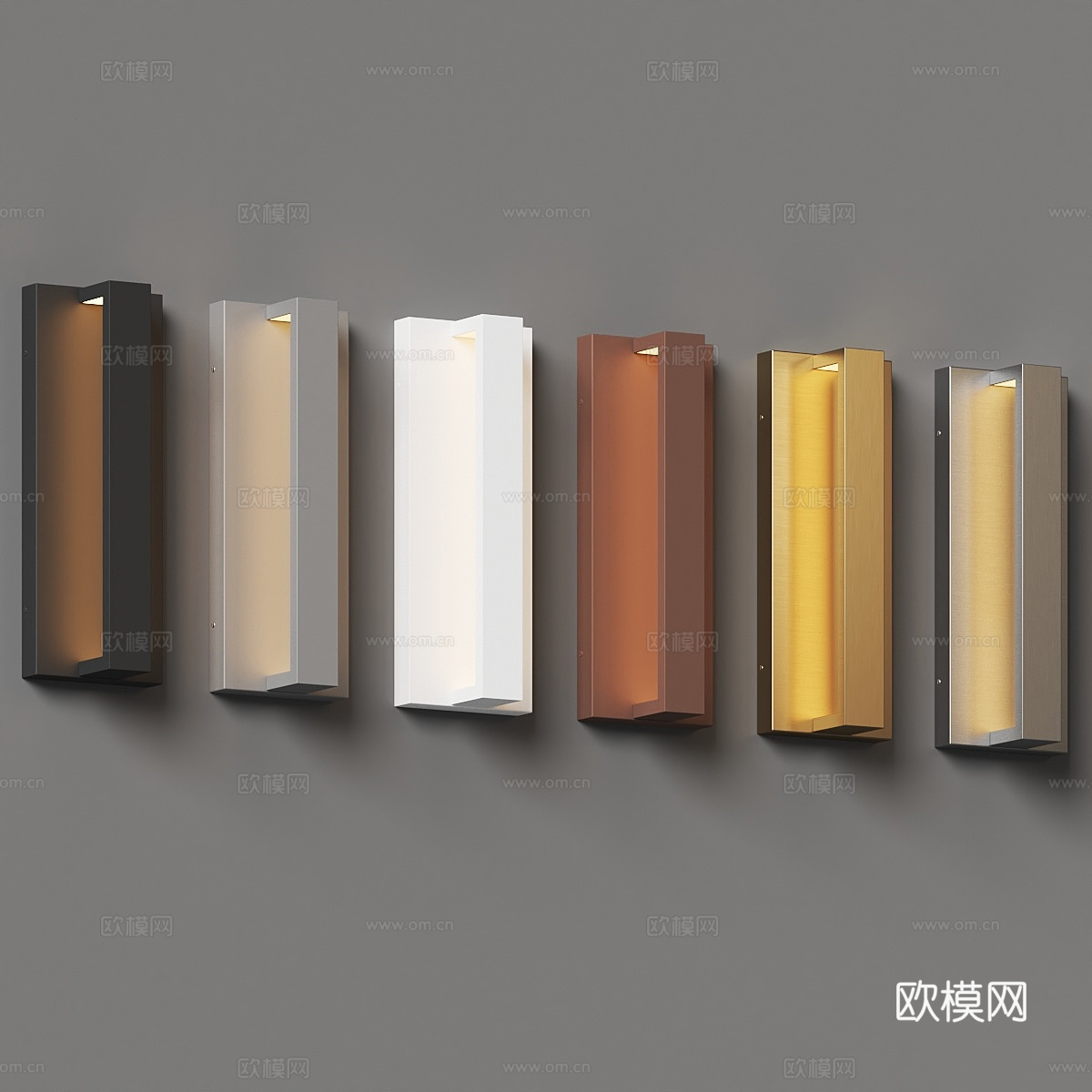 现代轻奢极简金属装饰壁灯3d模型
