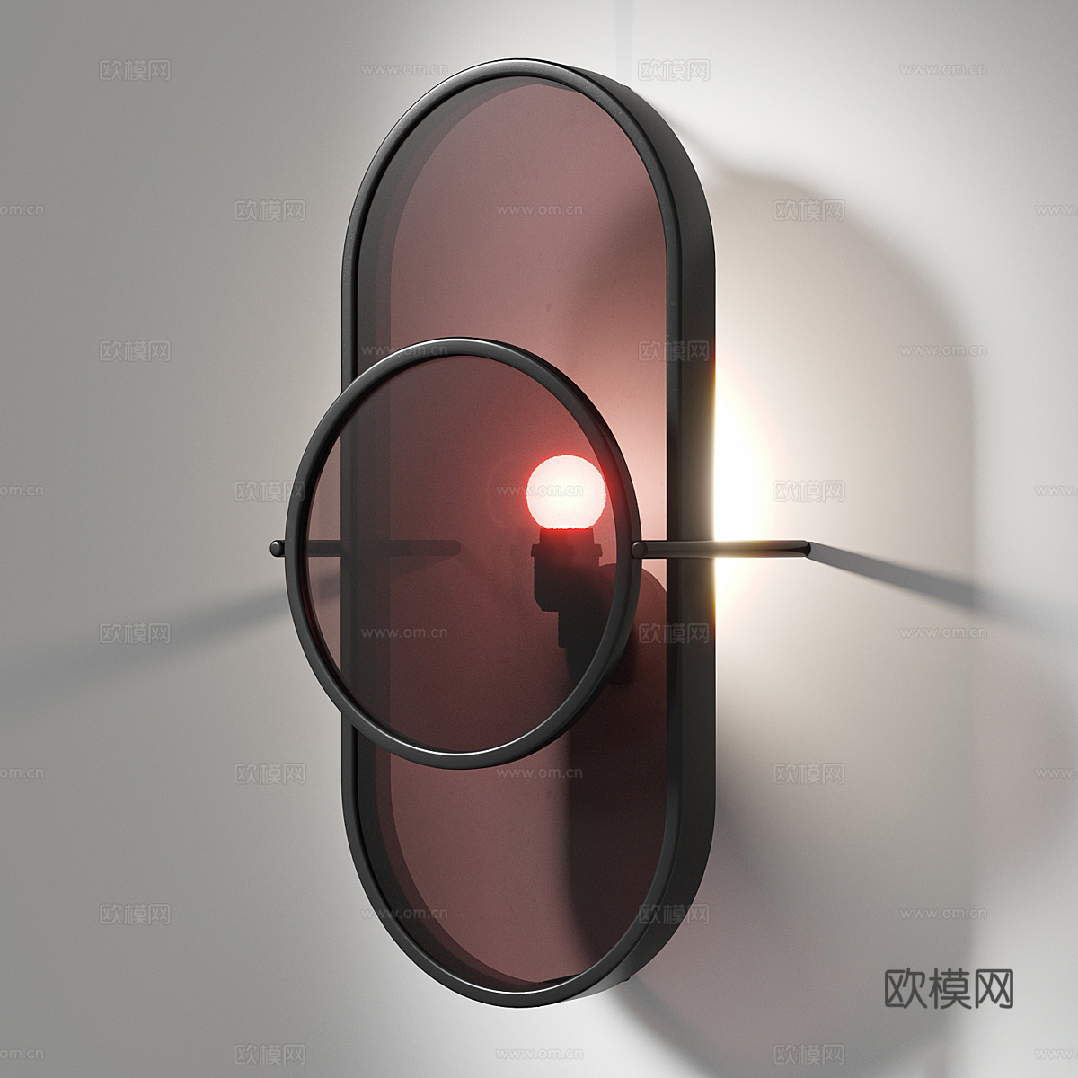 现代意式极简彩色玻璃装饰壁灯3d模型