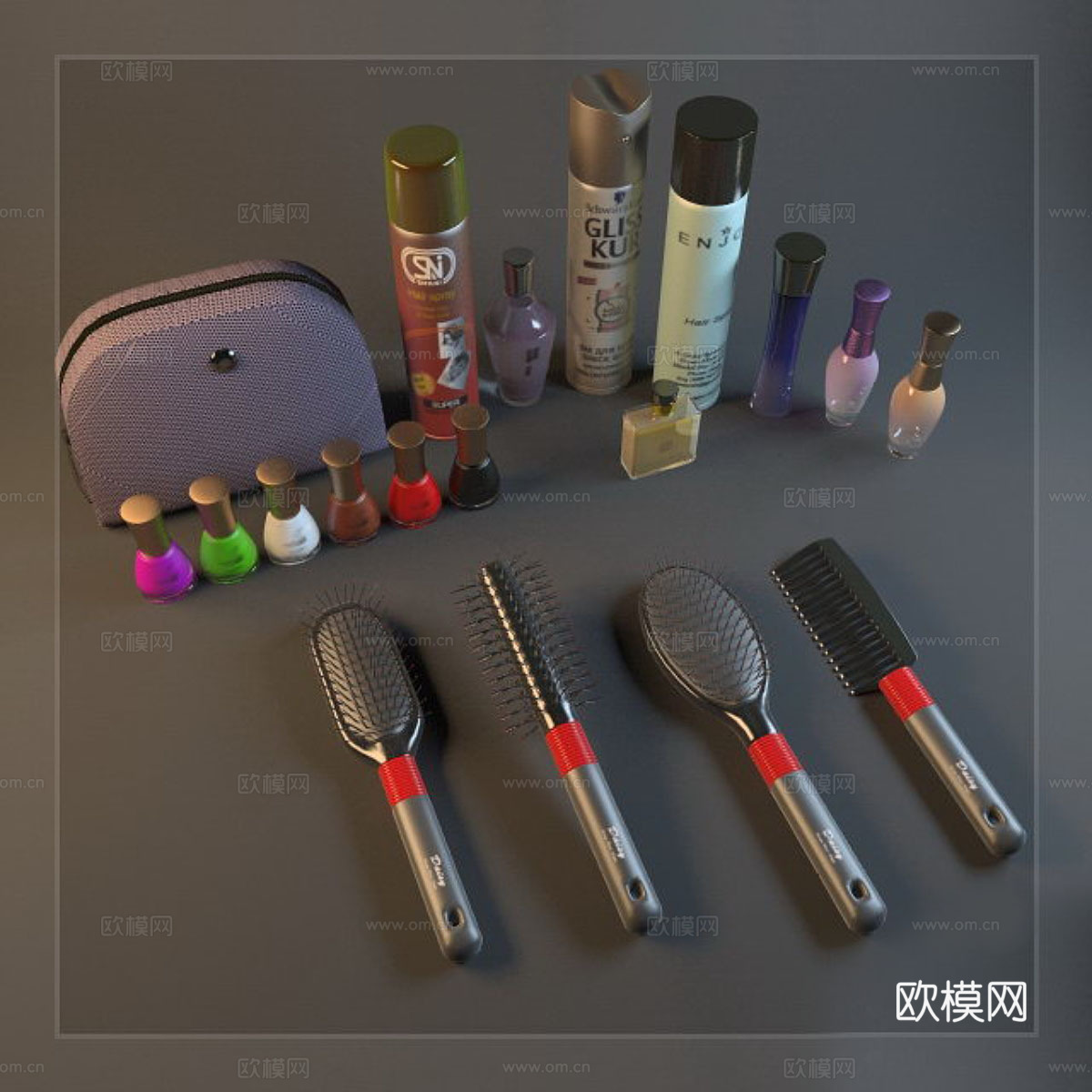 现代化妆用品 梳妆用品 化妆用品3d模型