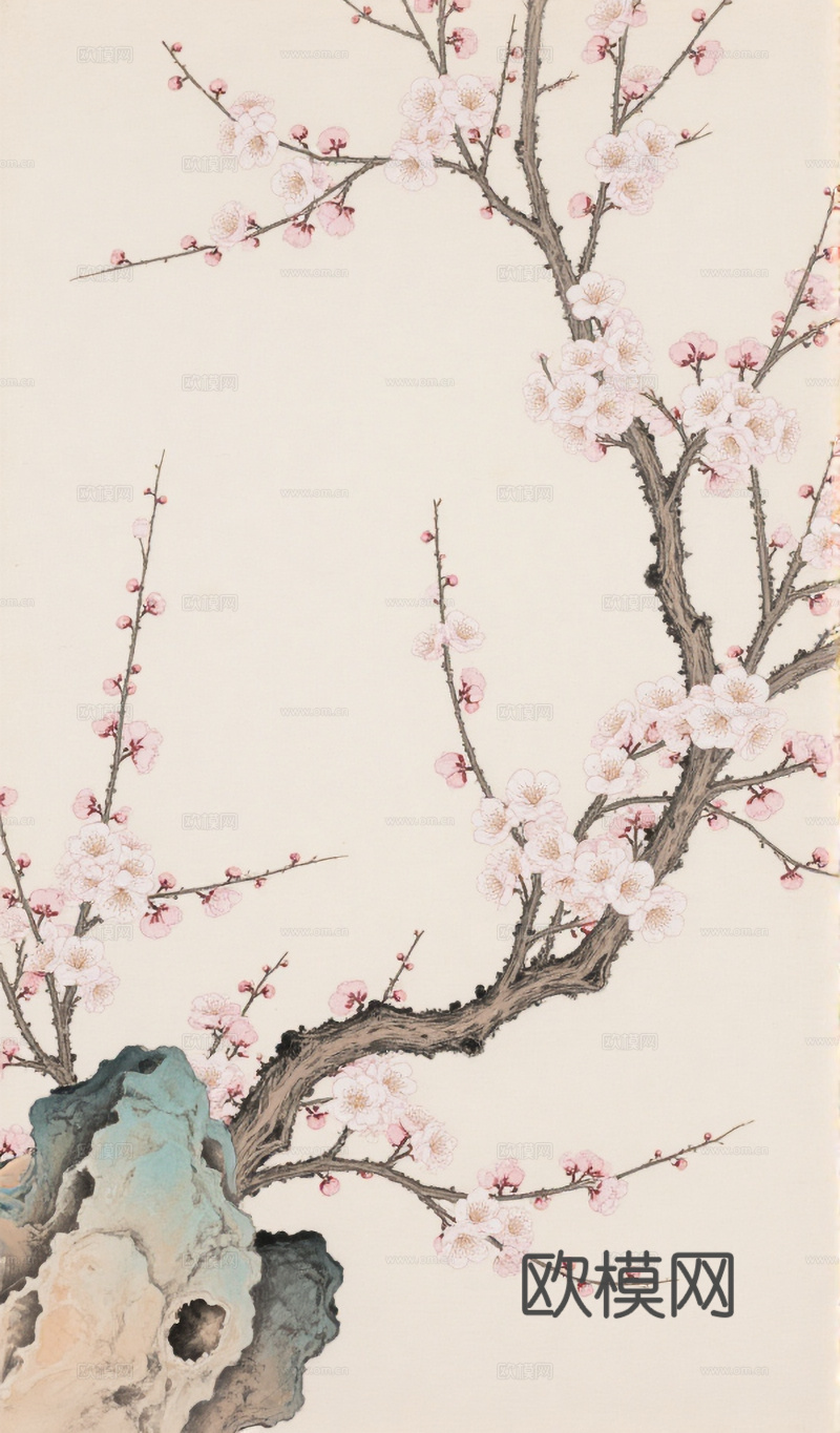 中式工笔画 装饰画 梅花 挂画