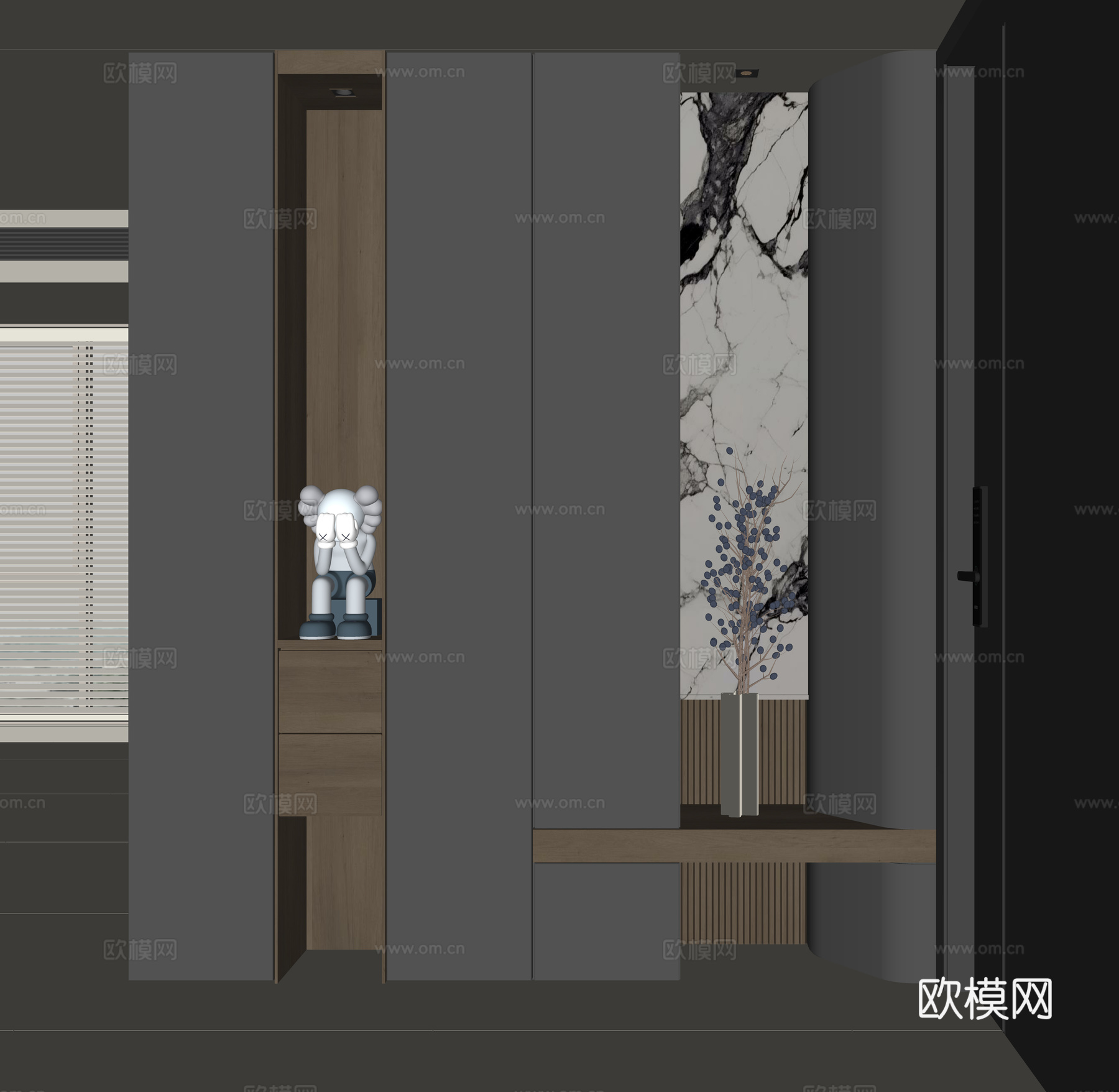 现代入户玄关柜su模型