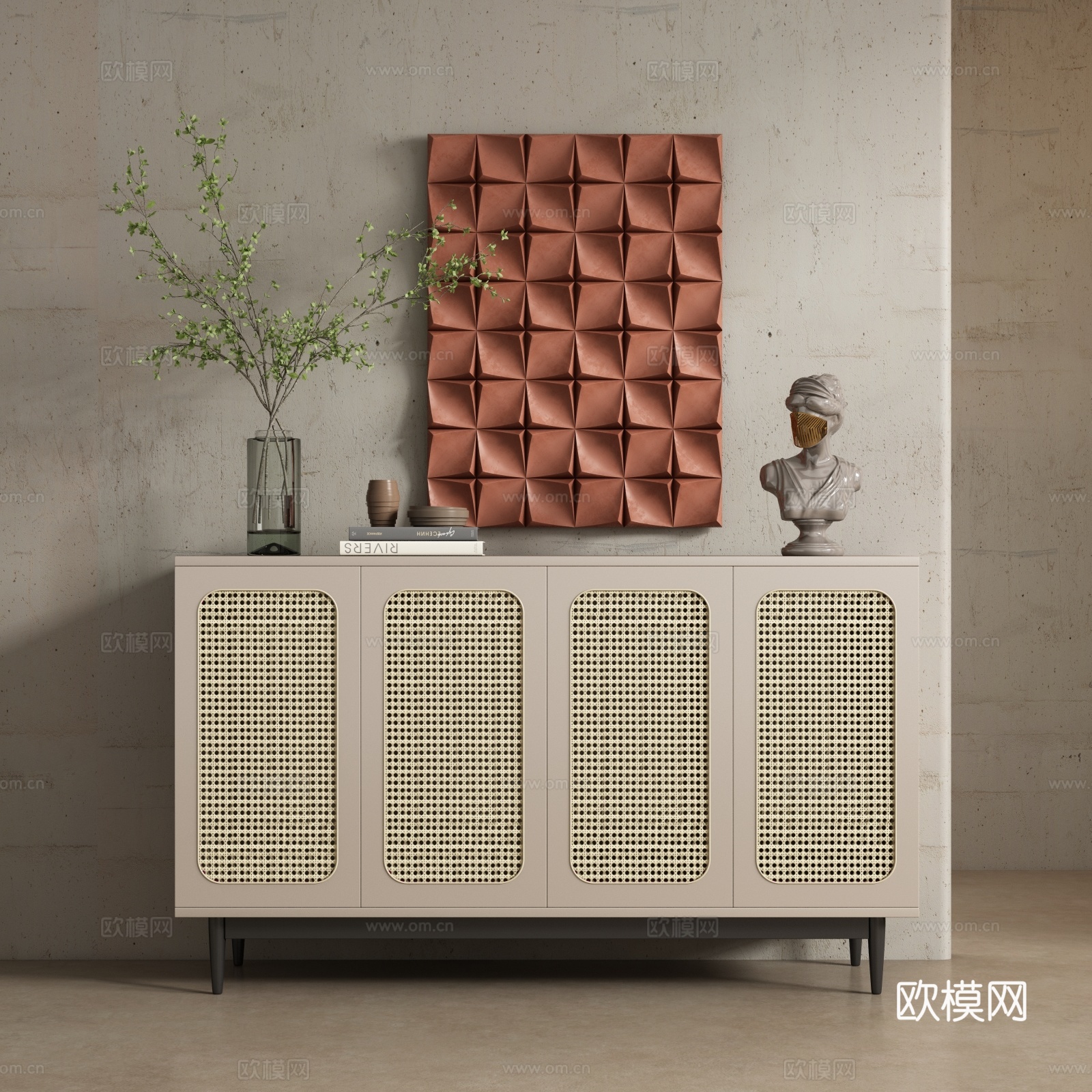 现代餐边柜 储物柜su模型