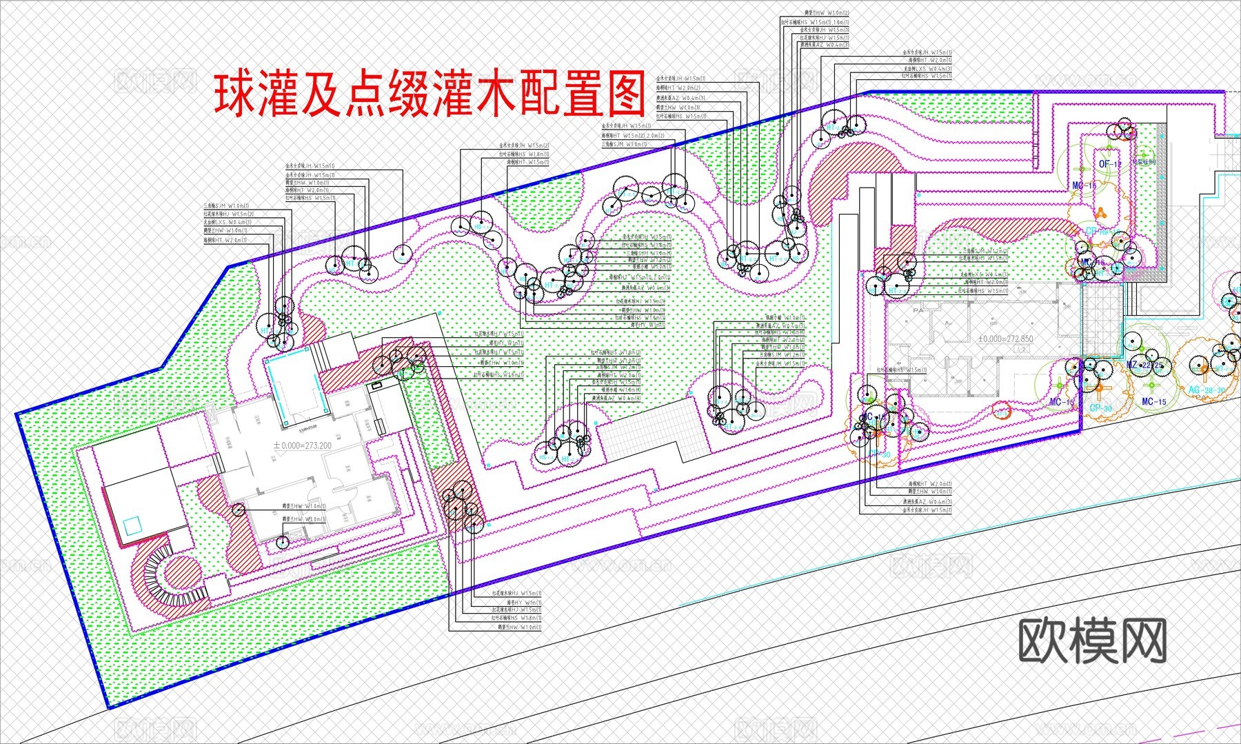 示范区植物配置cad施工图