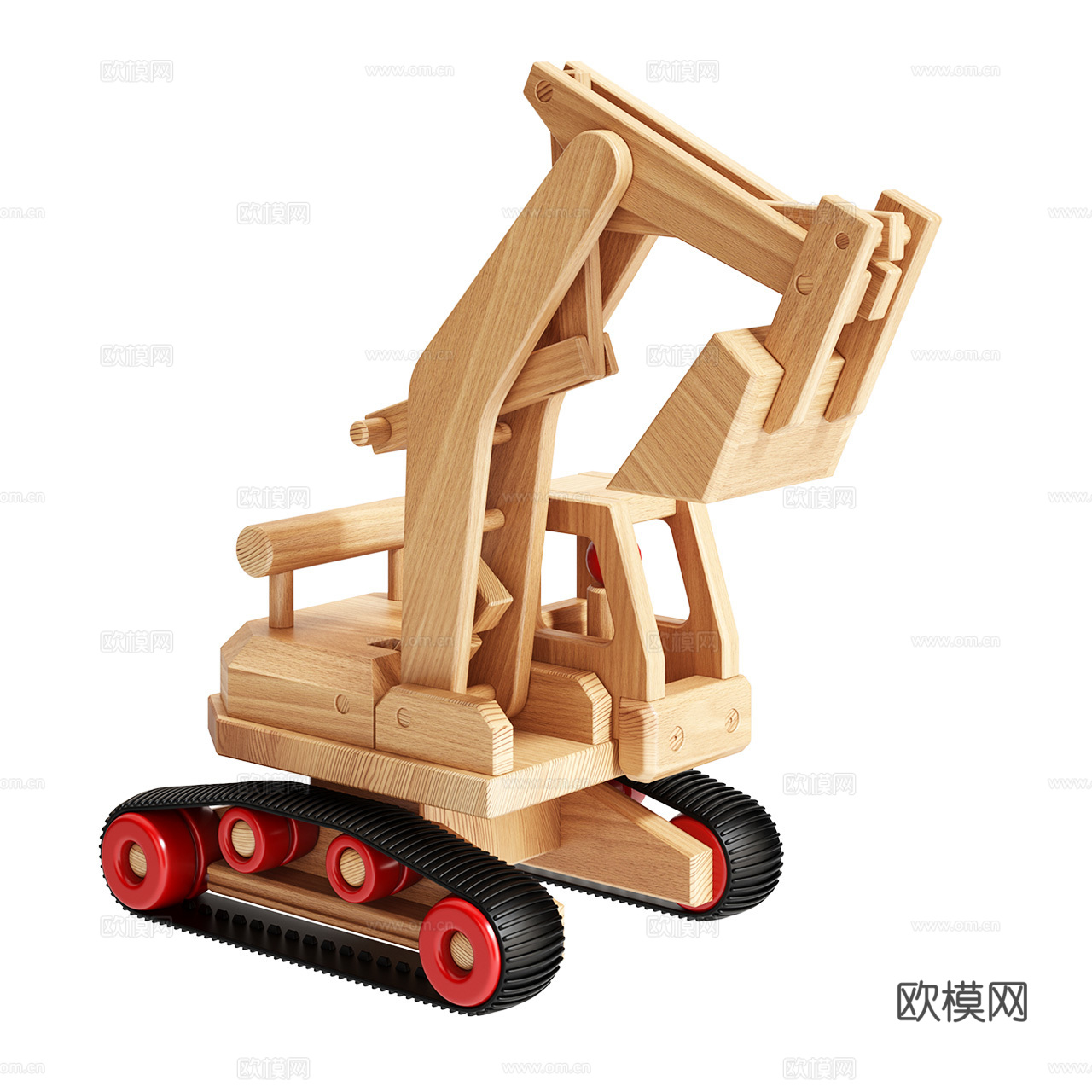 Fagus 北欧玩具 原木玩具 挖掘机玩具 木制玩具3d模型
