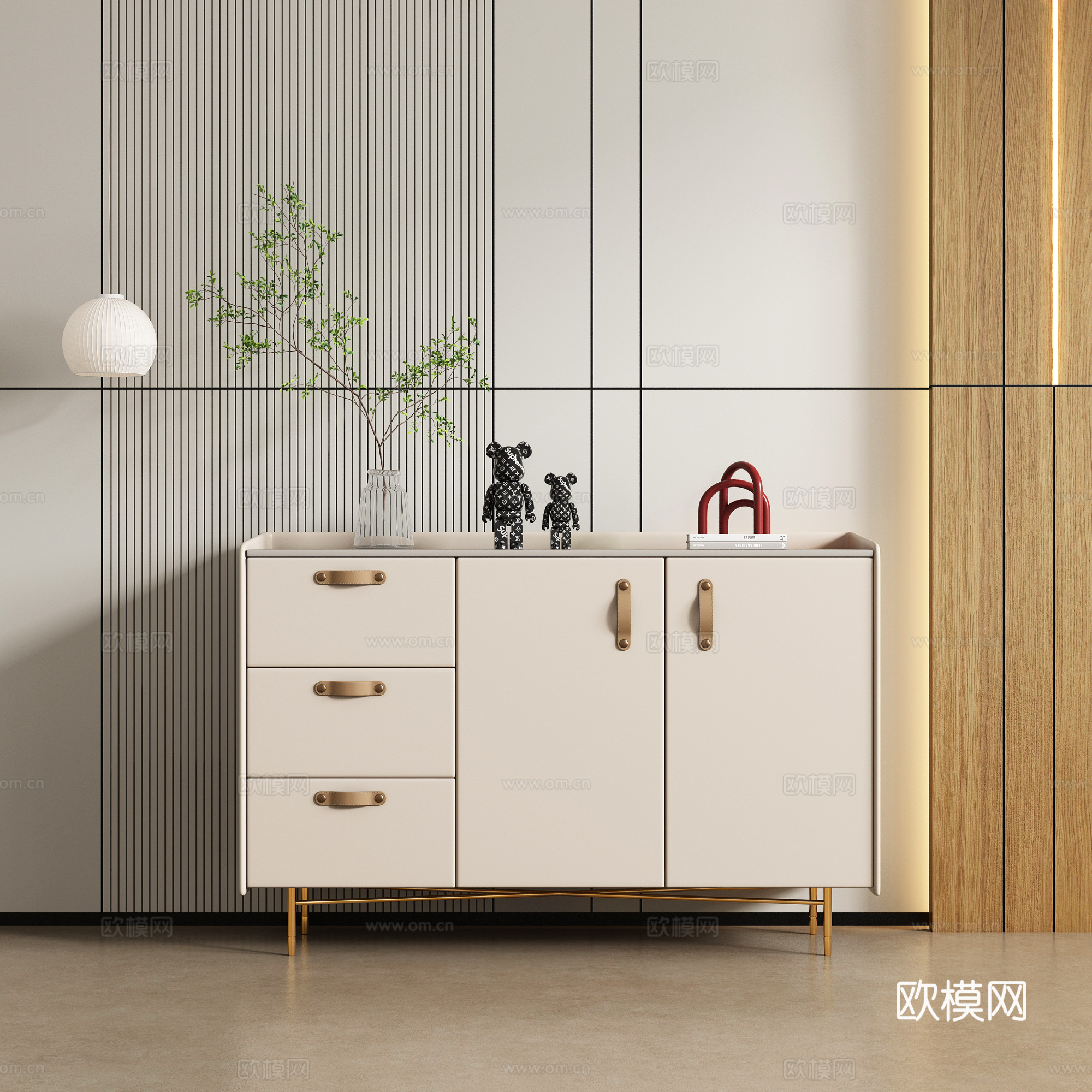 现代餐边柜 储物柜su模型