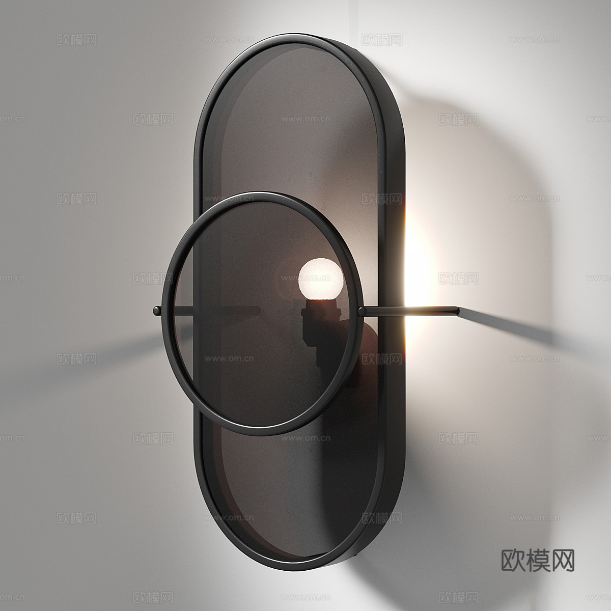 现代意式极简彩色玻璃装饰壁灯3d模型