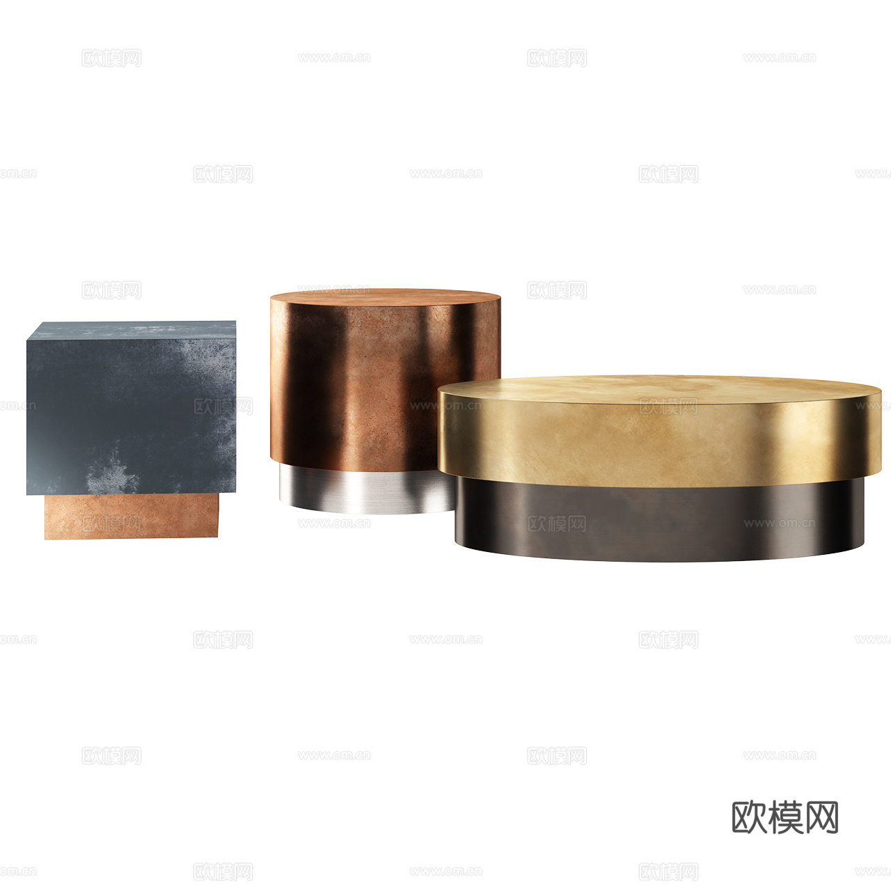 Baxter 意式轻奢茶几 极简茶几 金属茶几 圆形茶几3d模型