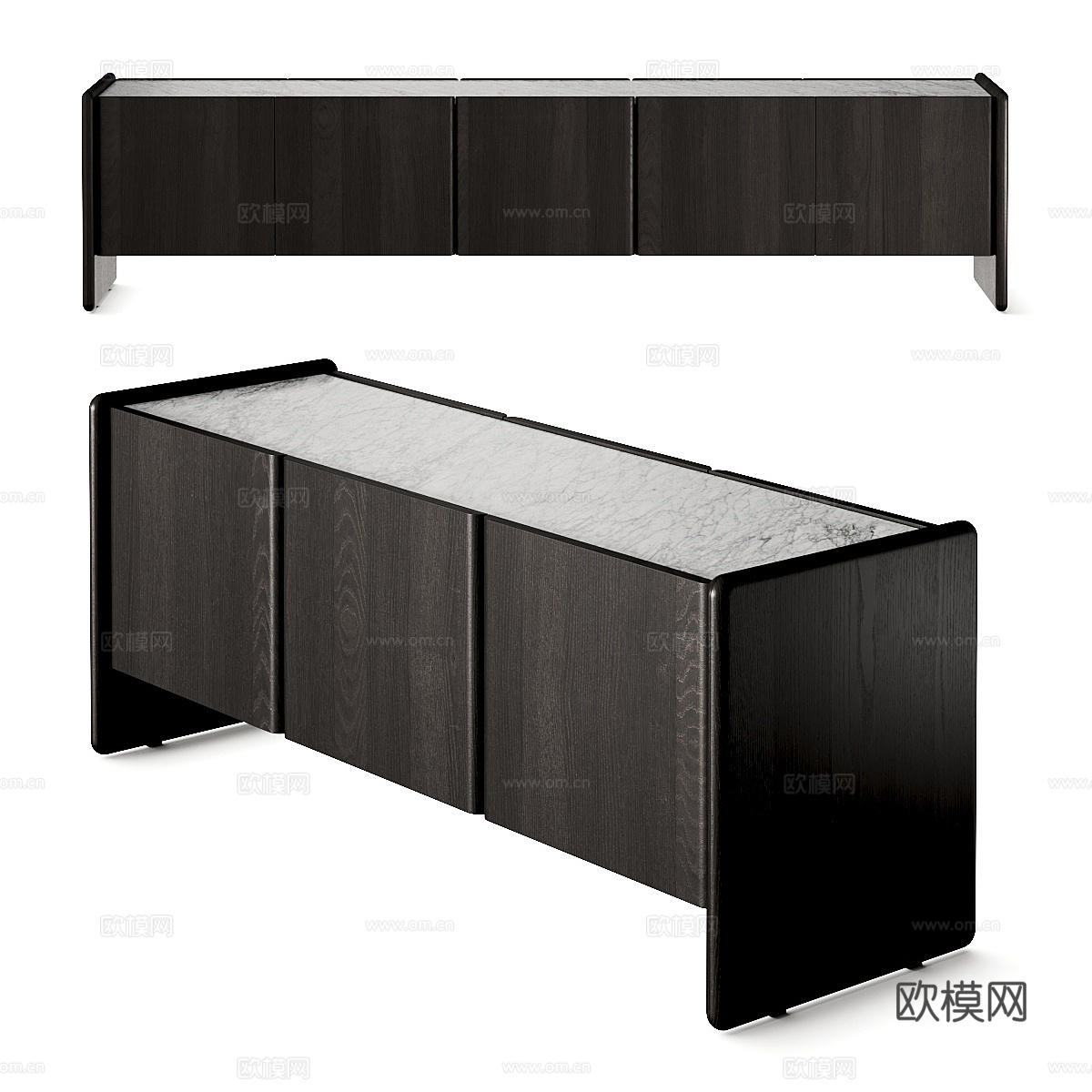 现代意式极简电视柜3d模型