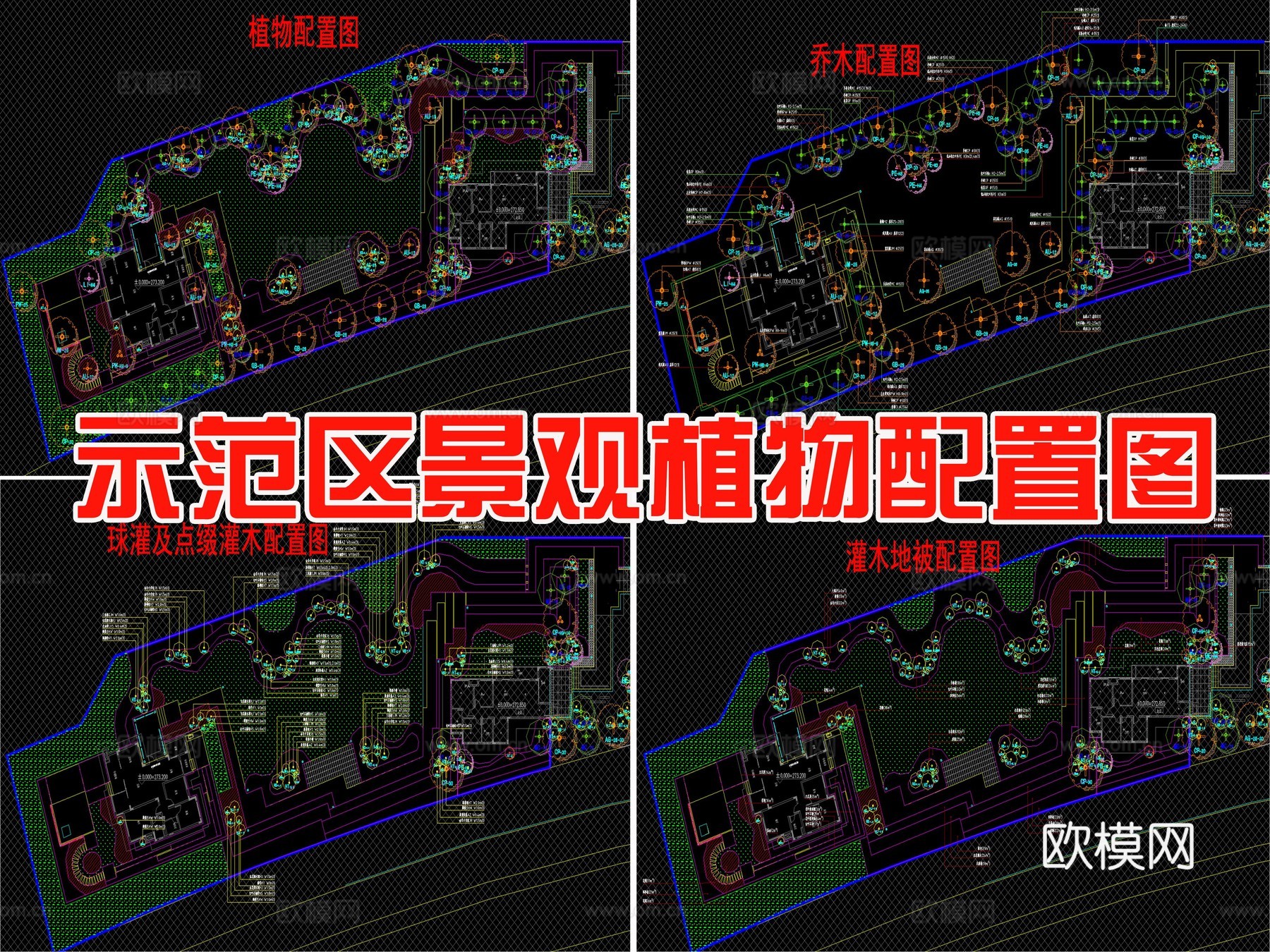 示范区植物配置cad施工图