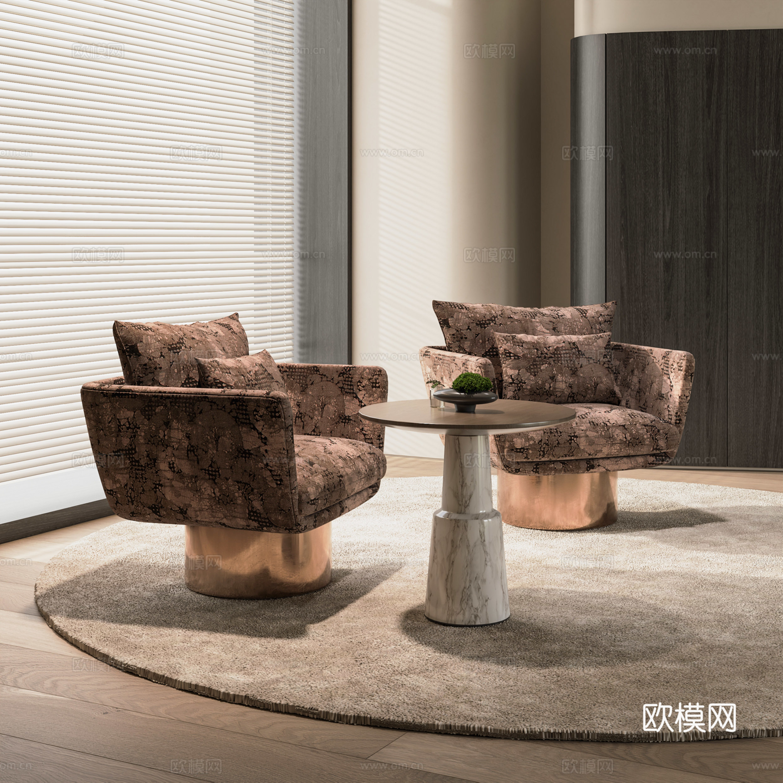 现代意式休闲椅3d模型