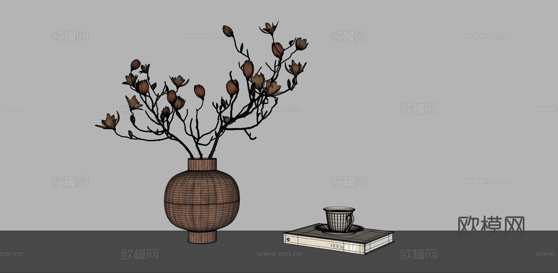 花瓶盆栽花瓶盆栽su模型