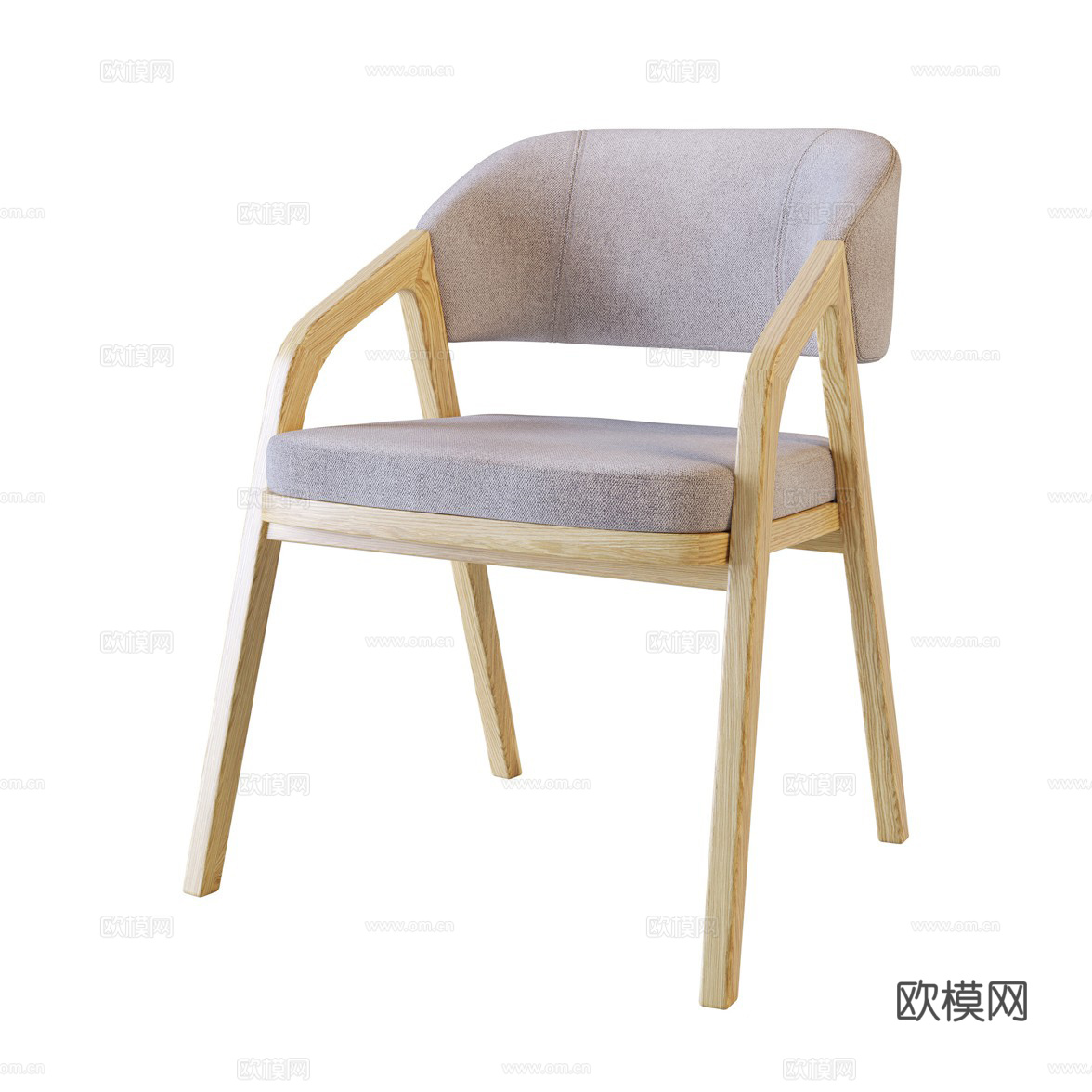 新中式原木单椅3d模型