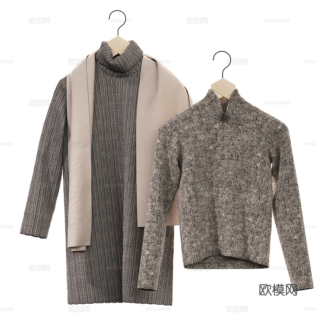现代服饰鞋帽 落地式衣架3d模型