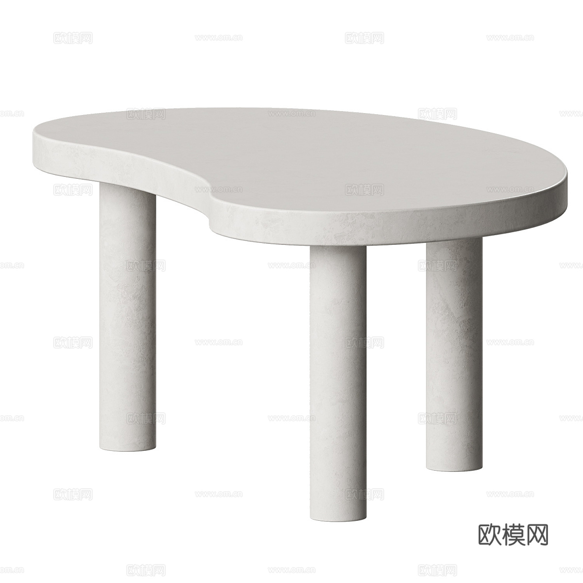 现代奶油风异形茶几组合3d模型