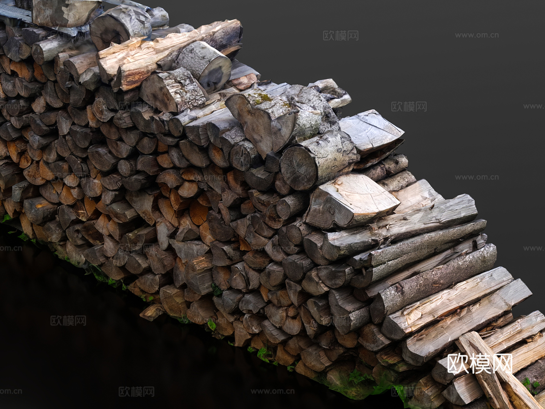 木头 木块 劈材 柴火 木柴 柴堆  劈柴  木头堆3d模型