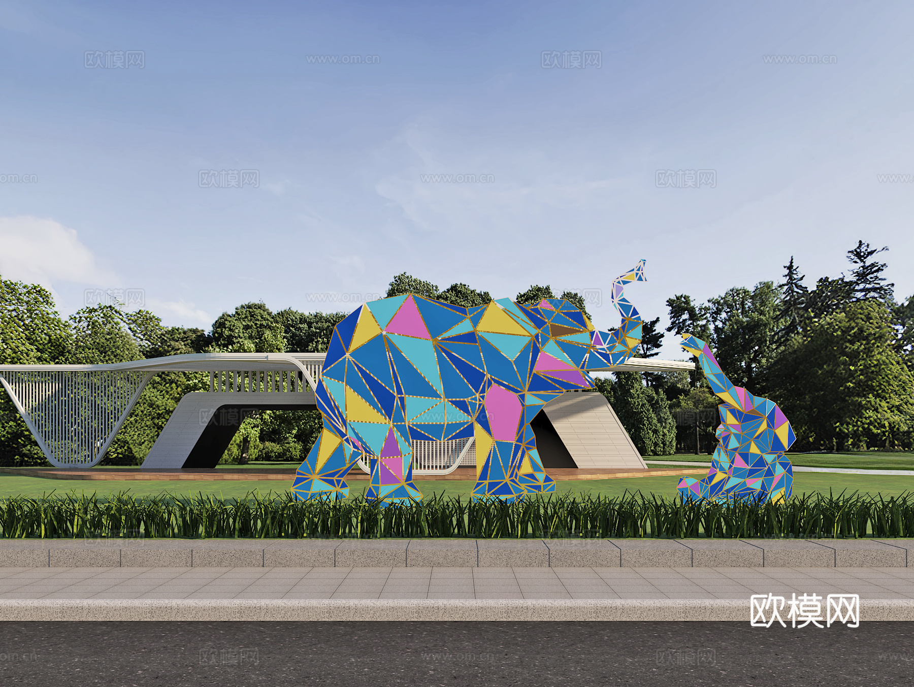 绿地装置 景观 艺术小品 雕塑3d模型