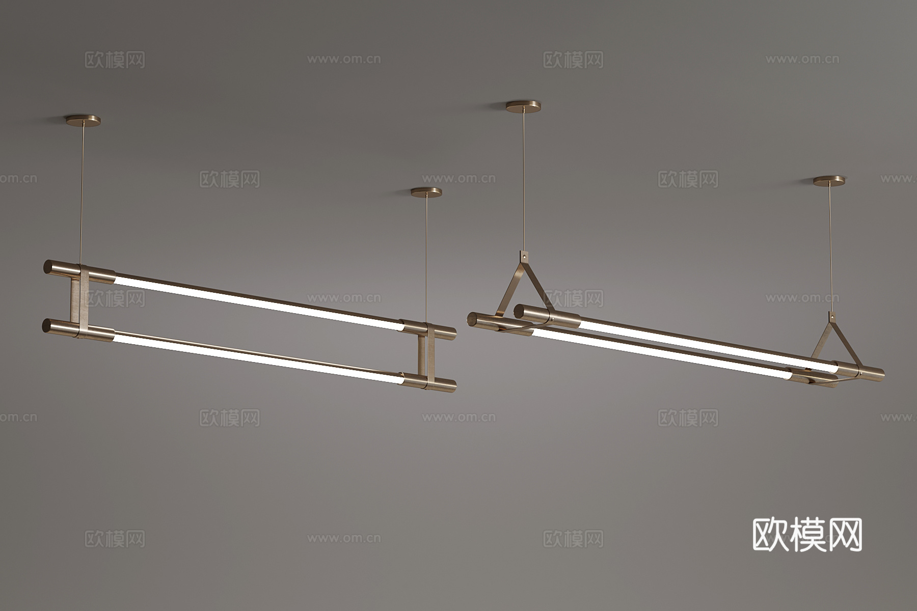 现代金属吊灯 长吊灯3d模型