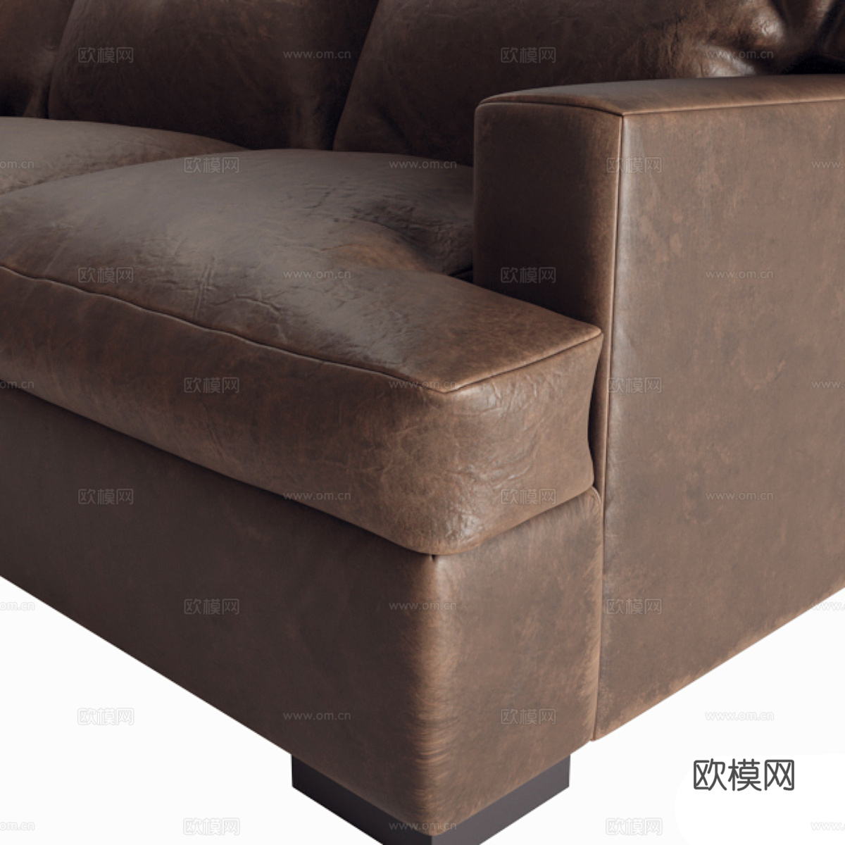 美式皮革沙发3d模型