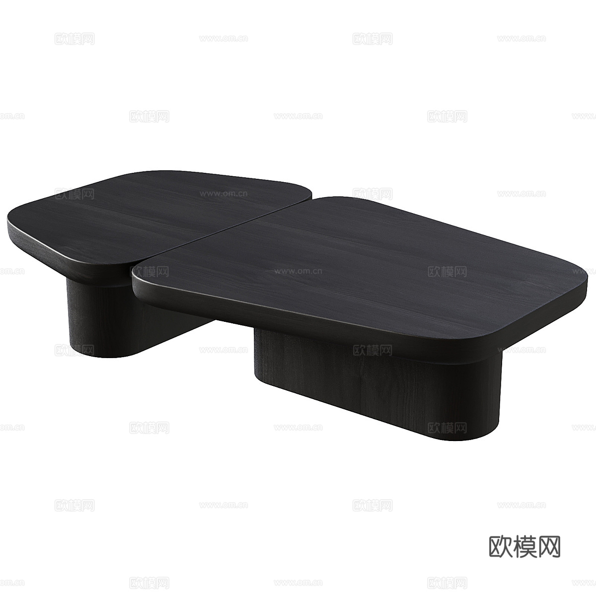 现代意式实木异形茶几3d模型
