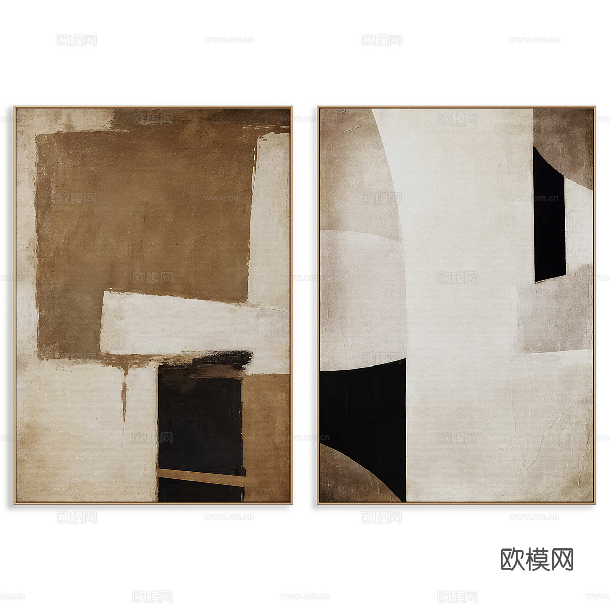 现代意式装饰挂画3d模型