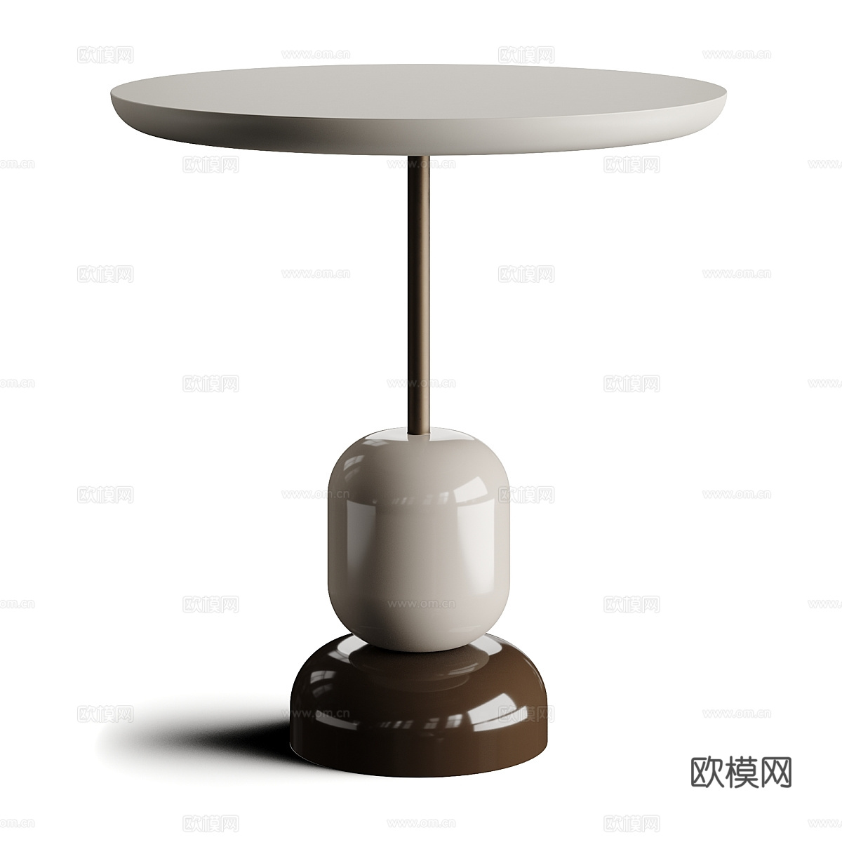 现代侘寂圆形茶几 边几 金属茶几 陶瓷茶几su模型