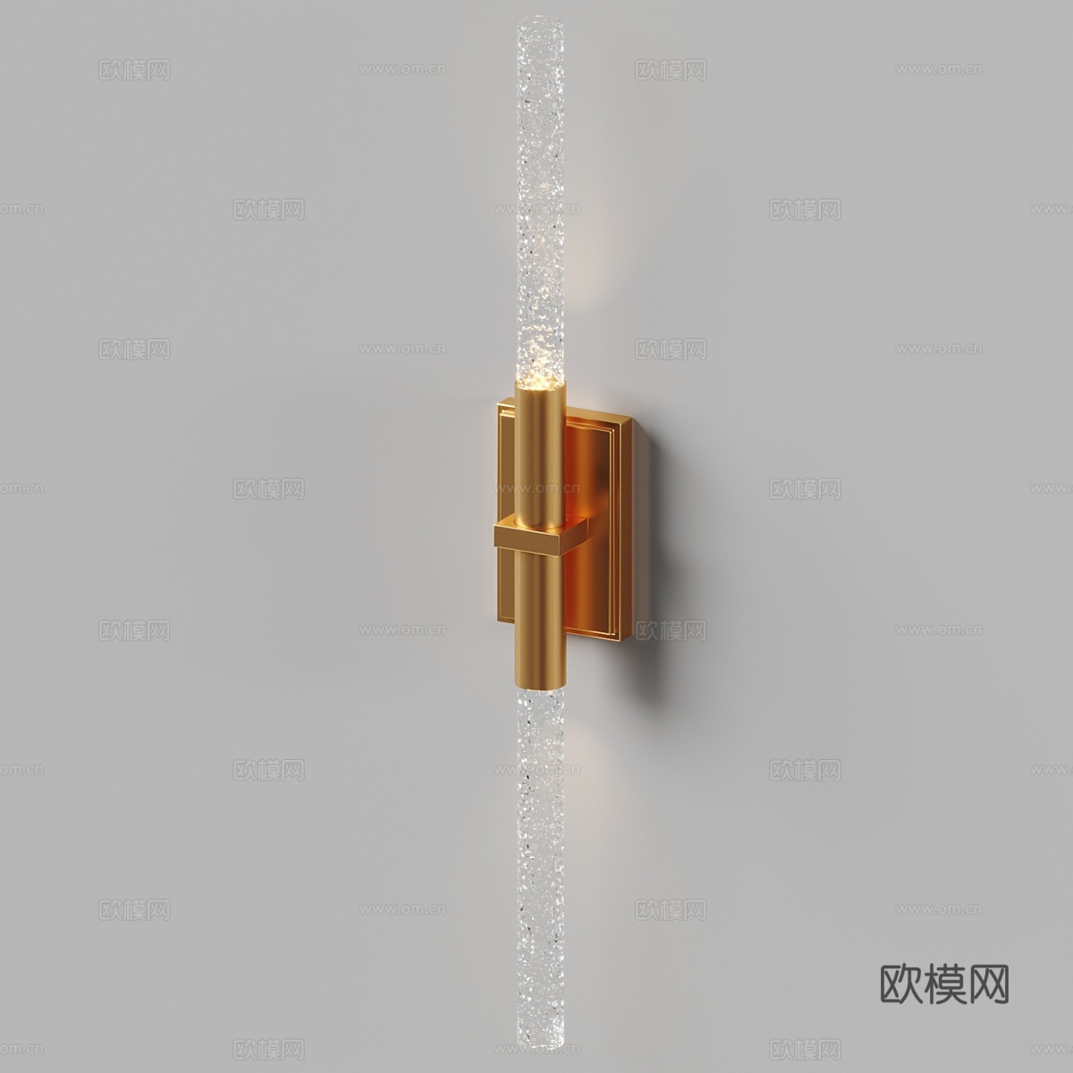 现代轻奢极简长条玻璃壁灯3d模型