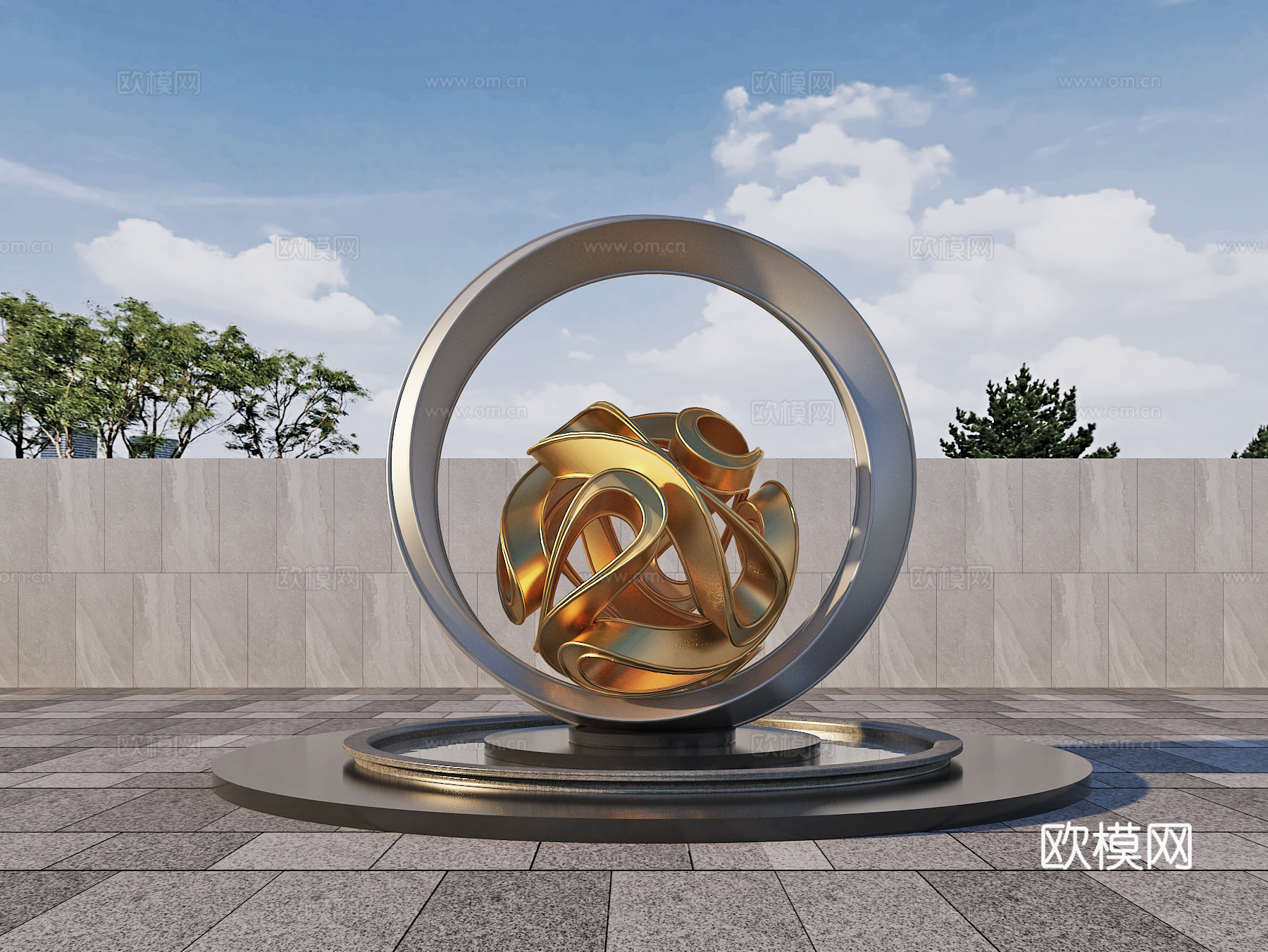 广场装置雕塑 景观艺术小品3d模型