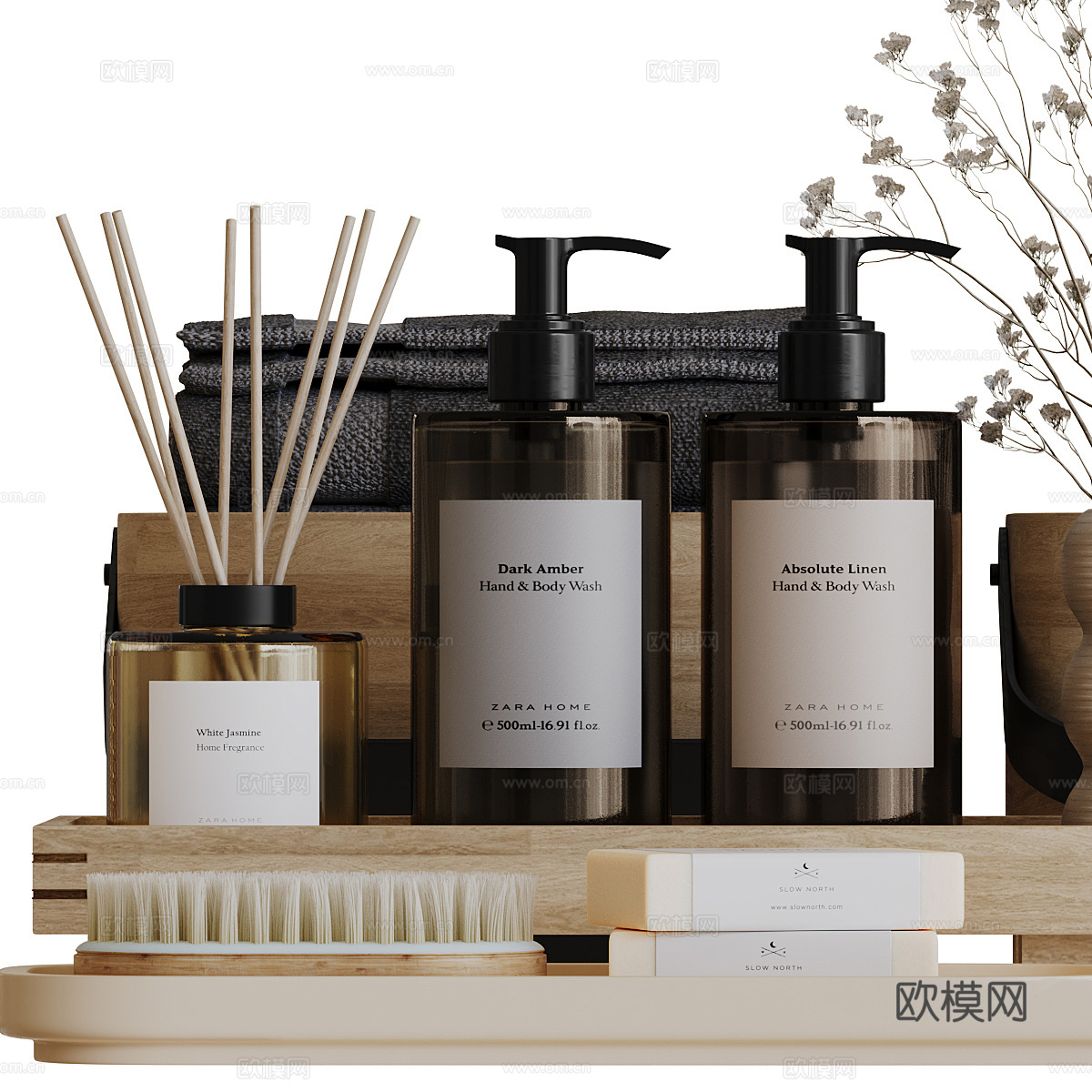 现代意式浴室洗护用品3d模型