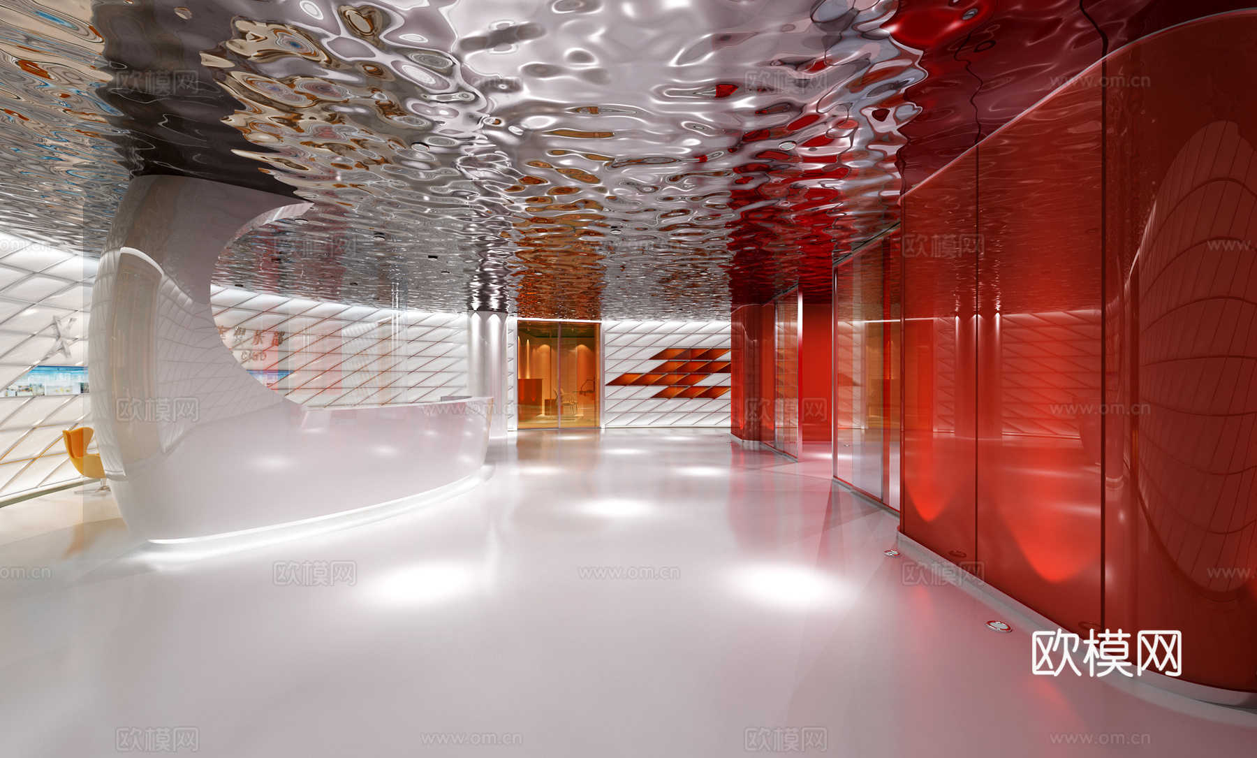 其它工装俱乐部公司前台3d模型
