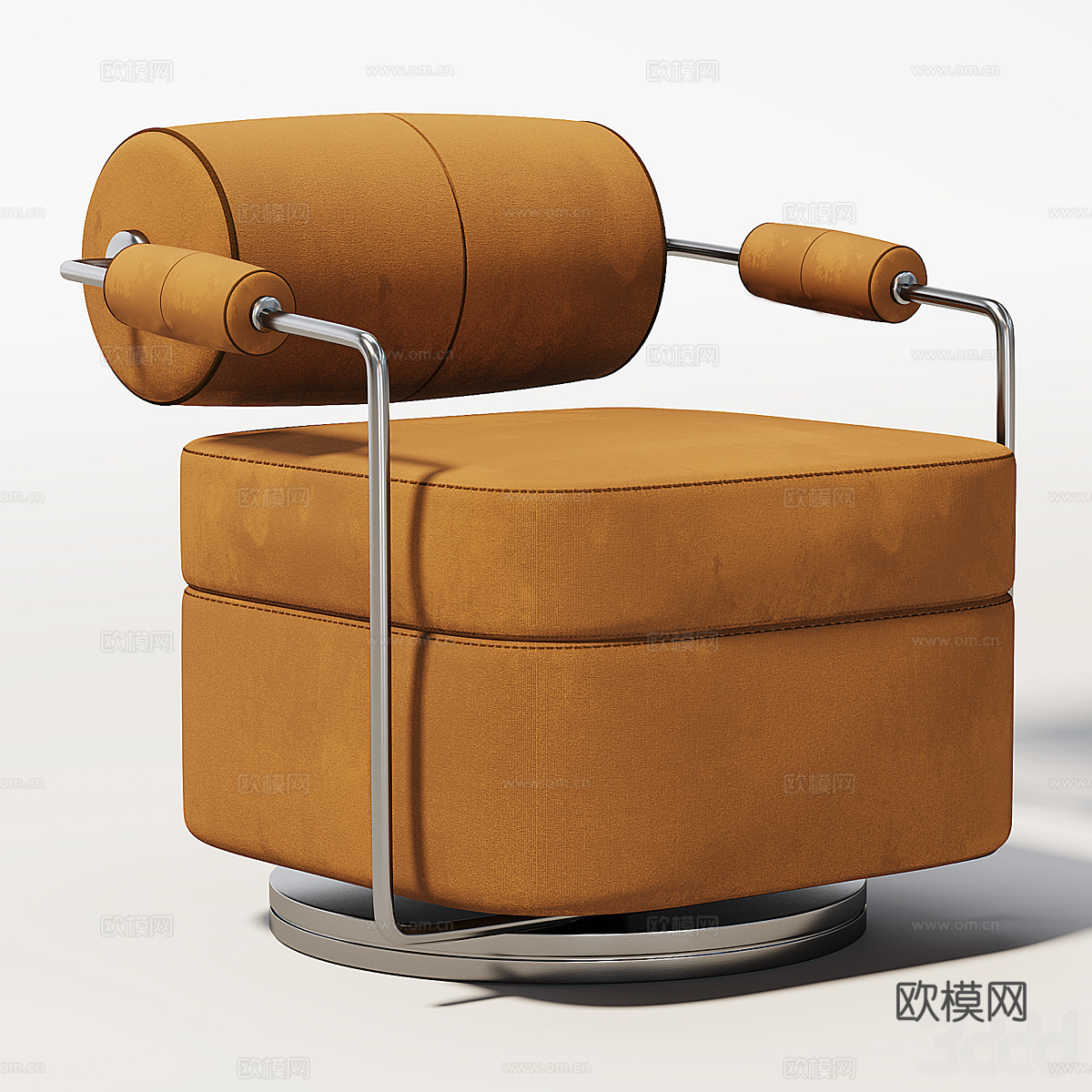 现代意式轻奢布艺扶手椅3d模型