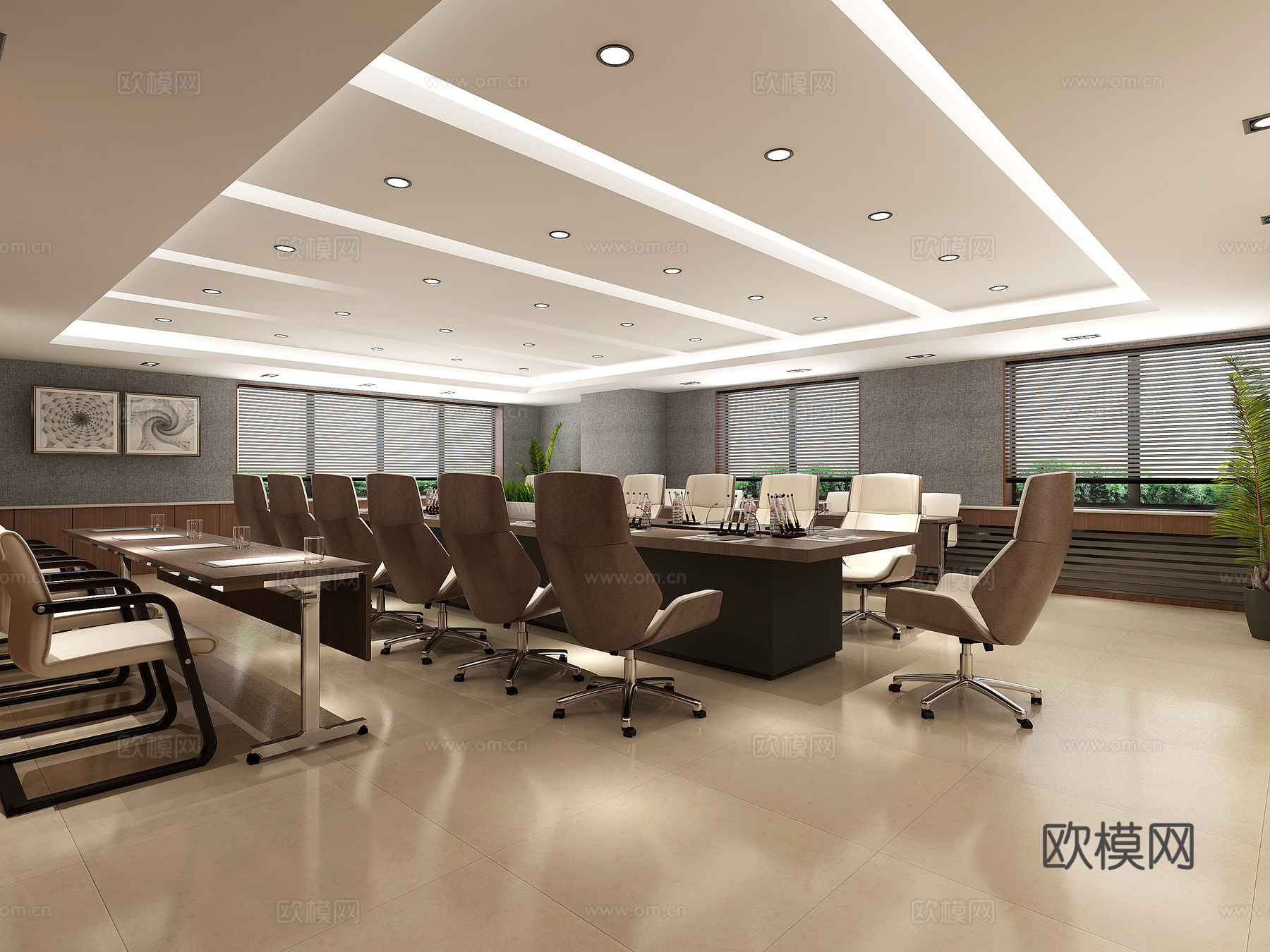 新中式公司形象会议室3d模型
