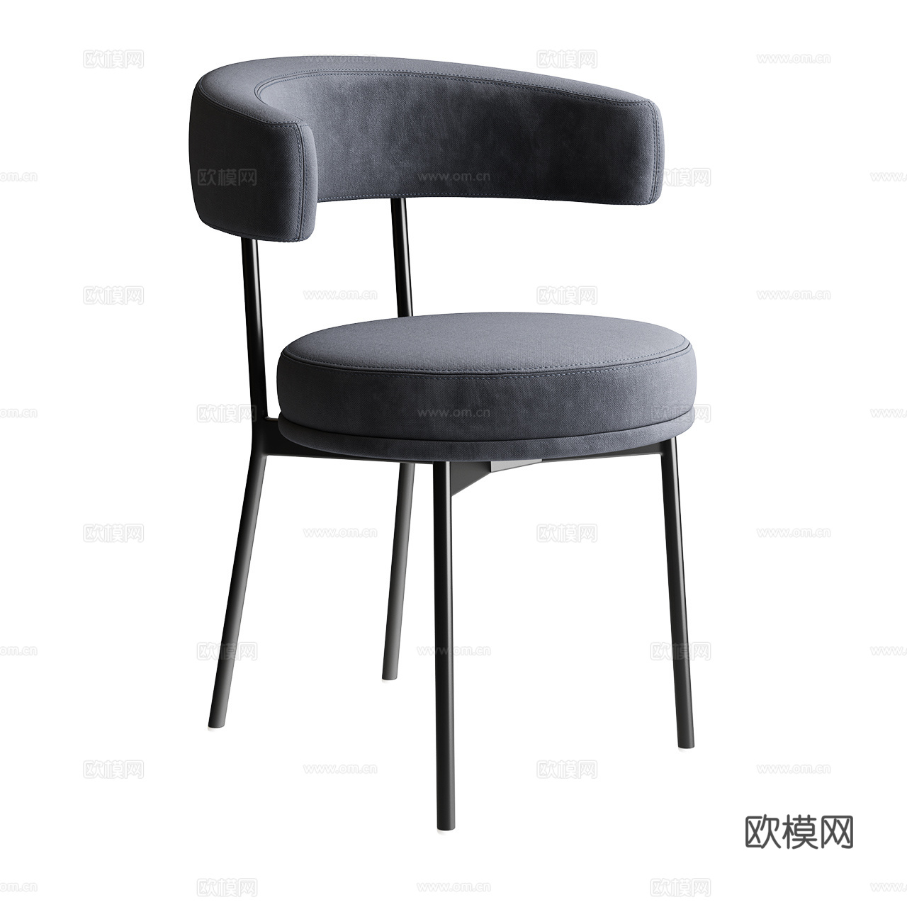 Bonaldo 现代单椅 极简单椅 餐椅 布艺单椅 布椅3d模型