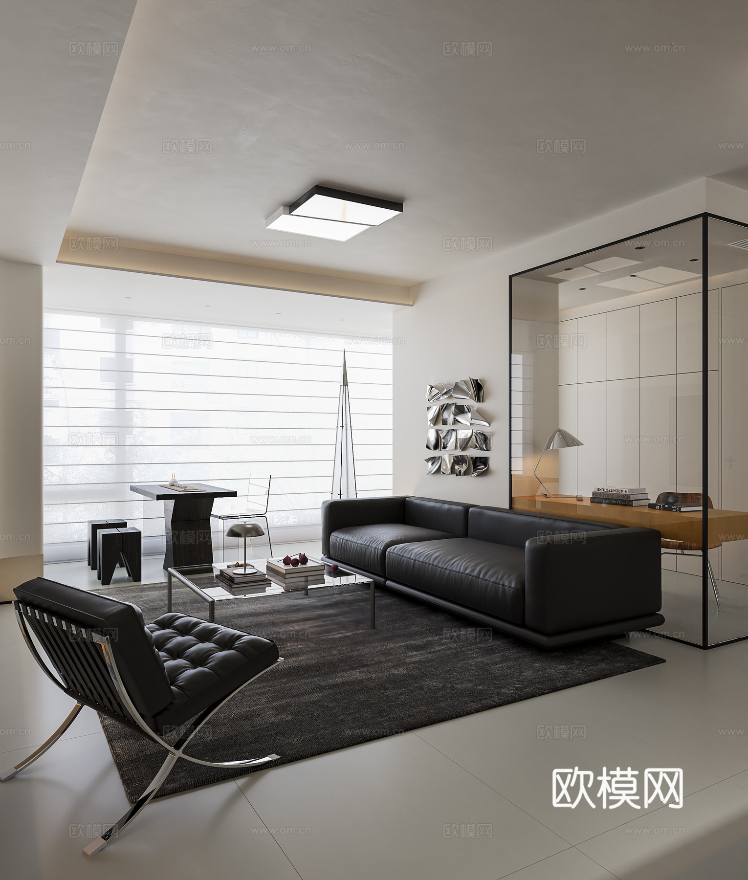 现代简约客餐厅3d模型