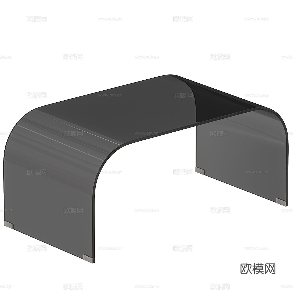 现代异形茶几 长茶几 玻璃茶几su模型