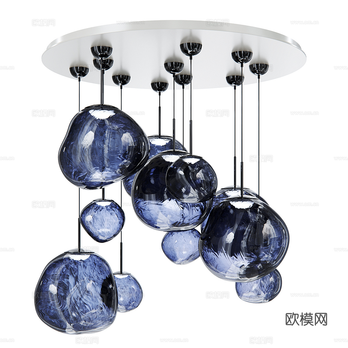 现代意式气泡装饰吊灯3d模型