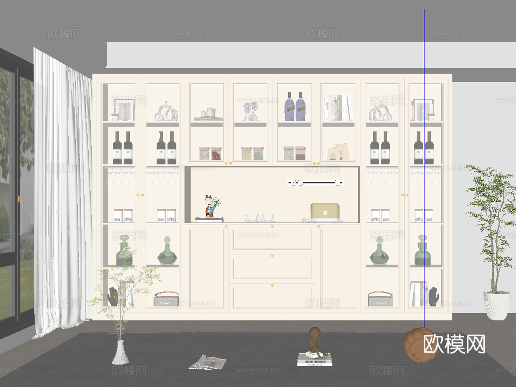 法式酒柜su模型