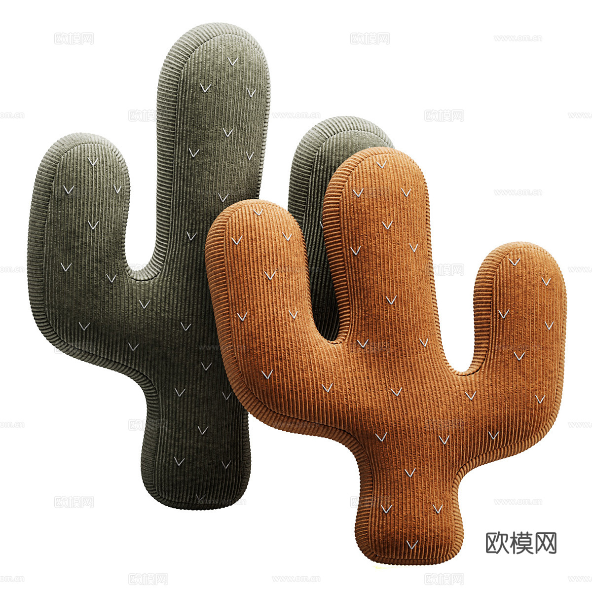 现代奶油风仙人掌抱枕 枕头3d模型