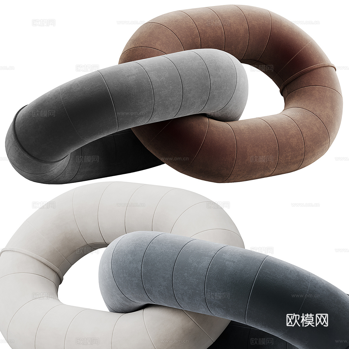 现代意式布艺休闲沙发3d模型