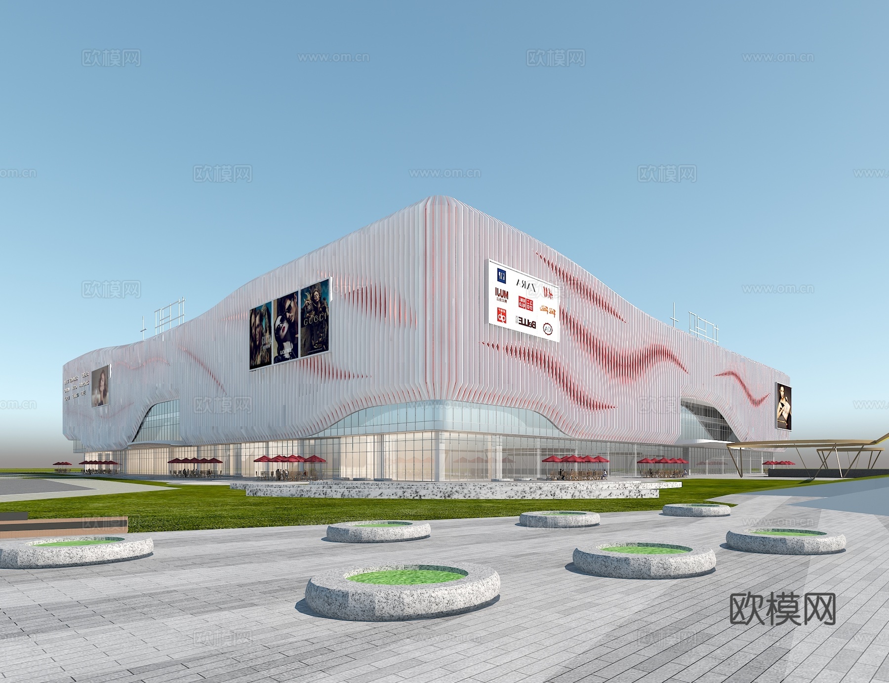 现代 商业综合体 商业街3d模型