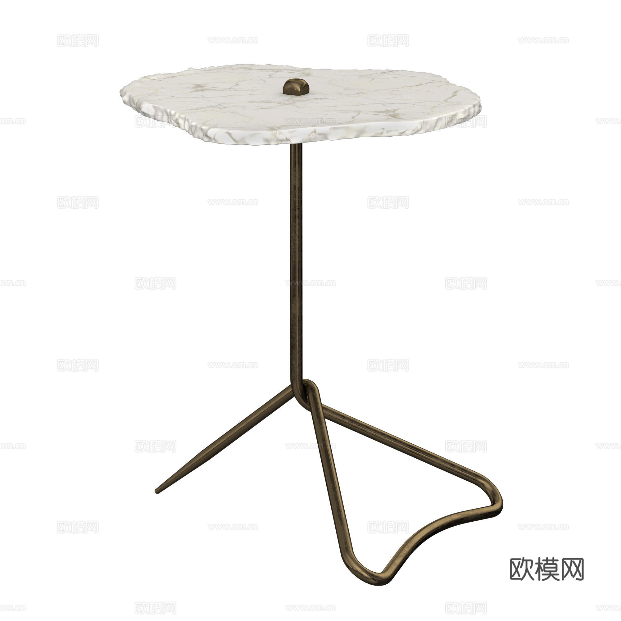 现代轻奢极简大理石边几3d模型